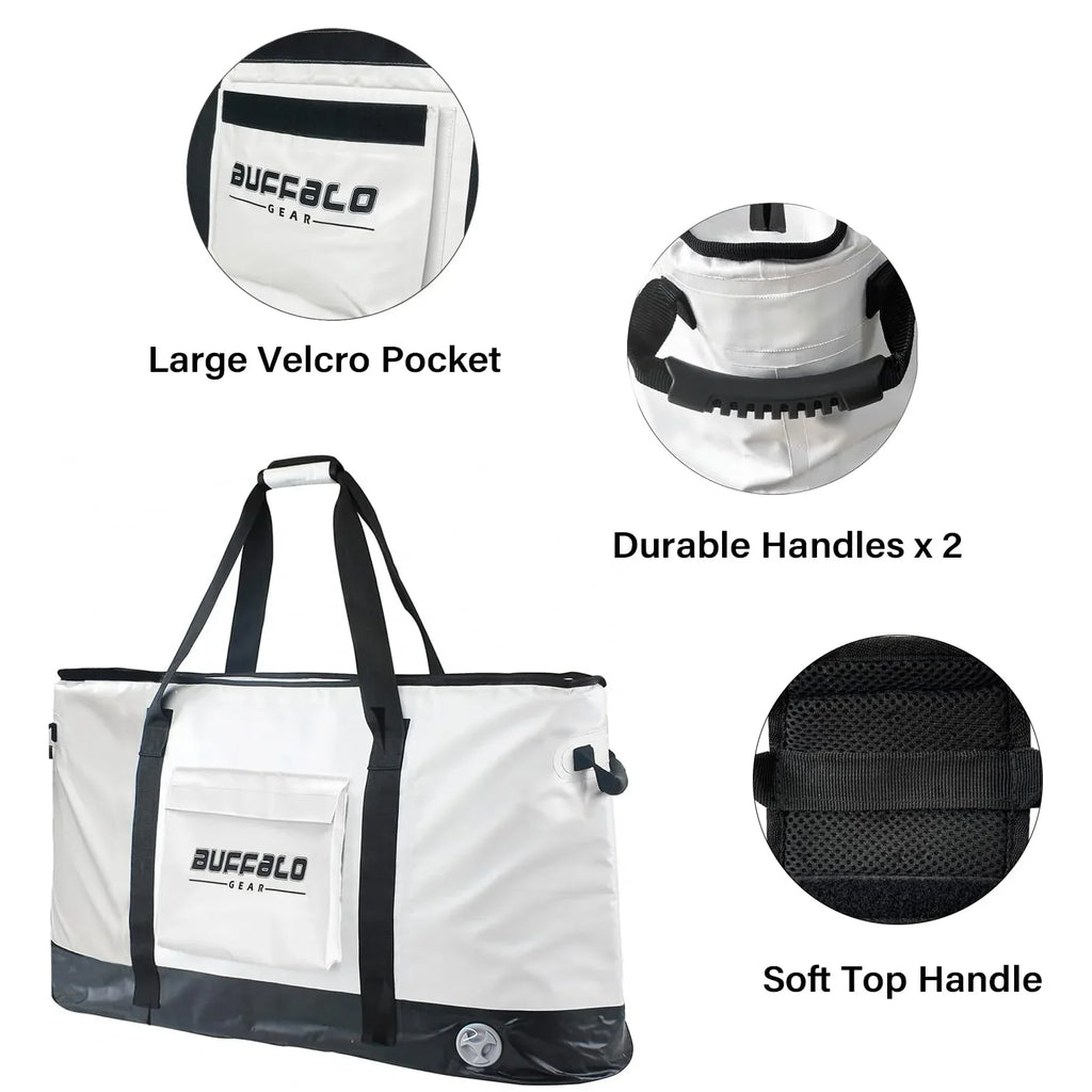 105QT Fish Cooler Bag with YKK Zipper, Flat Bottom