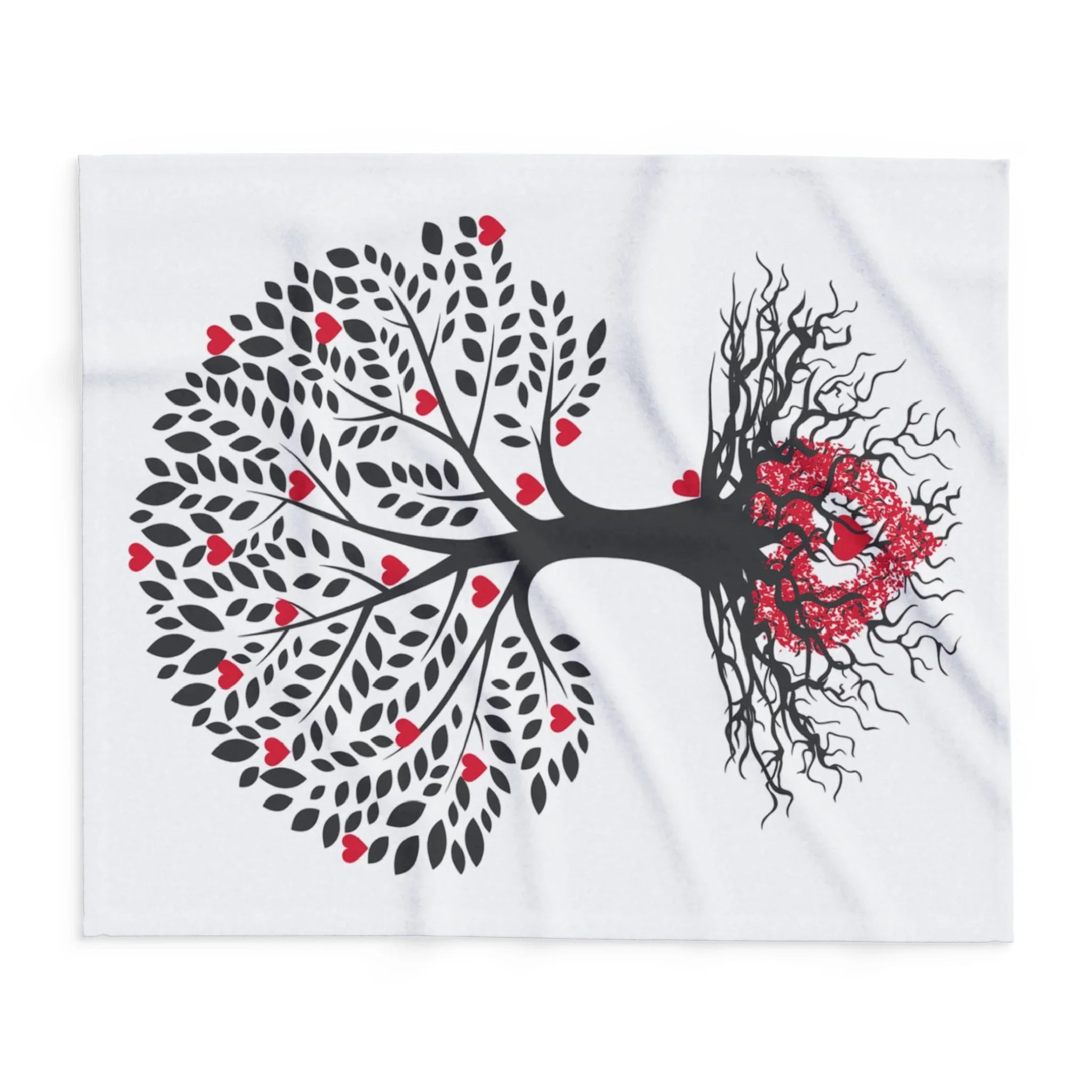 Cozy Heart Tree Fleece Blanket