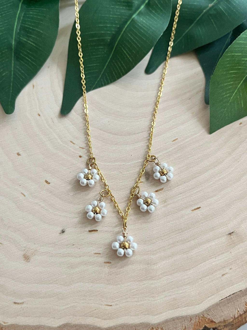 Gold Daisy Flower Necklace - 16K Christian Jewelry