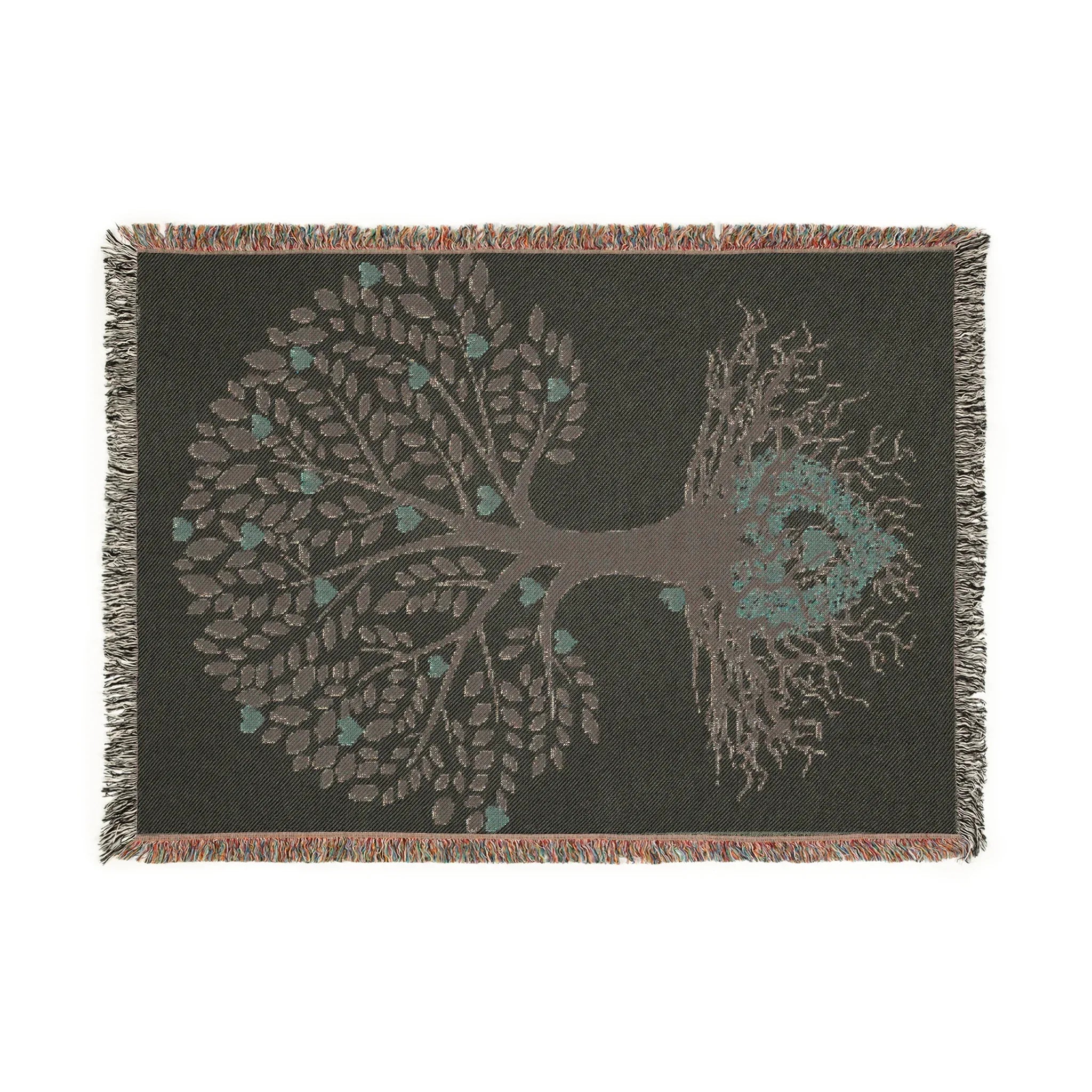 Artistic Tree Woven Blanket - Cozy Home Decor with Inspirational Design