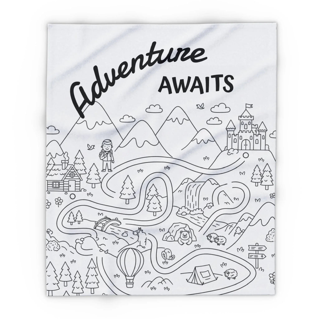 Adventure Awaits Arctic Fleece Blanket - Cozy Travel-Inspired Throw for Adventure Lovers 50" × 60"