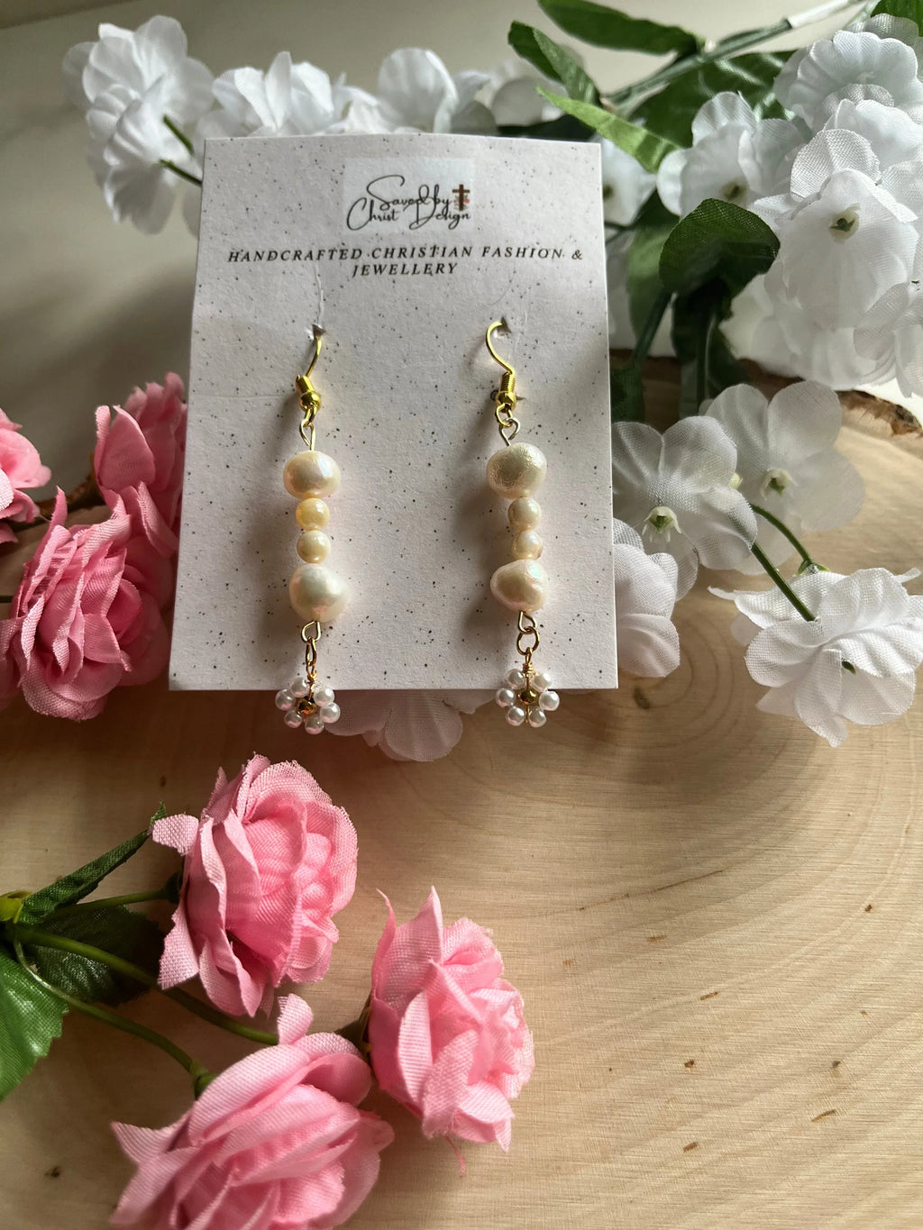 Pearl Daisy Gold Earrings – Christian Jewelry Inspired by Proverbs 31