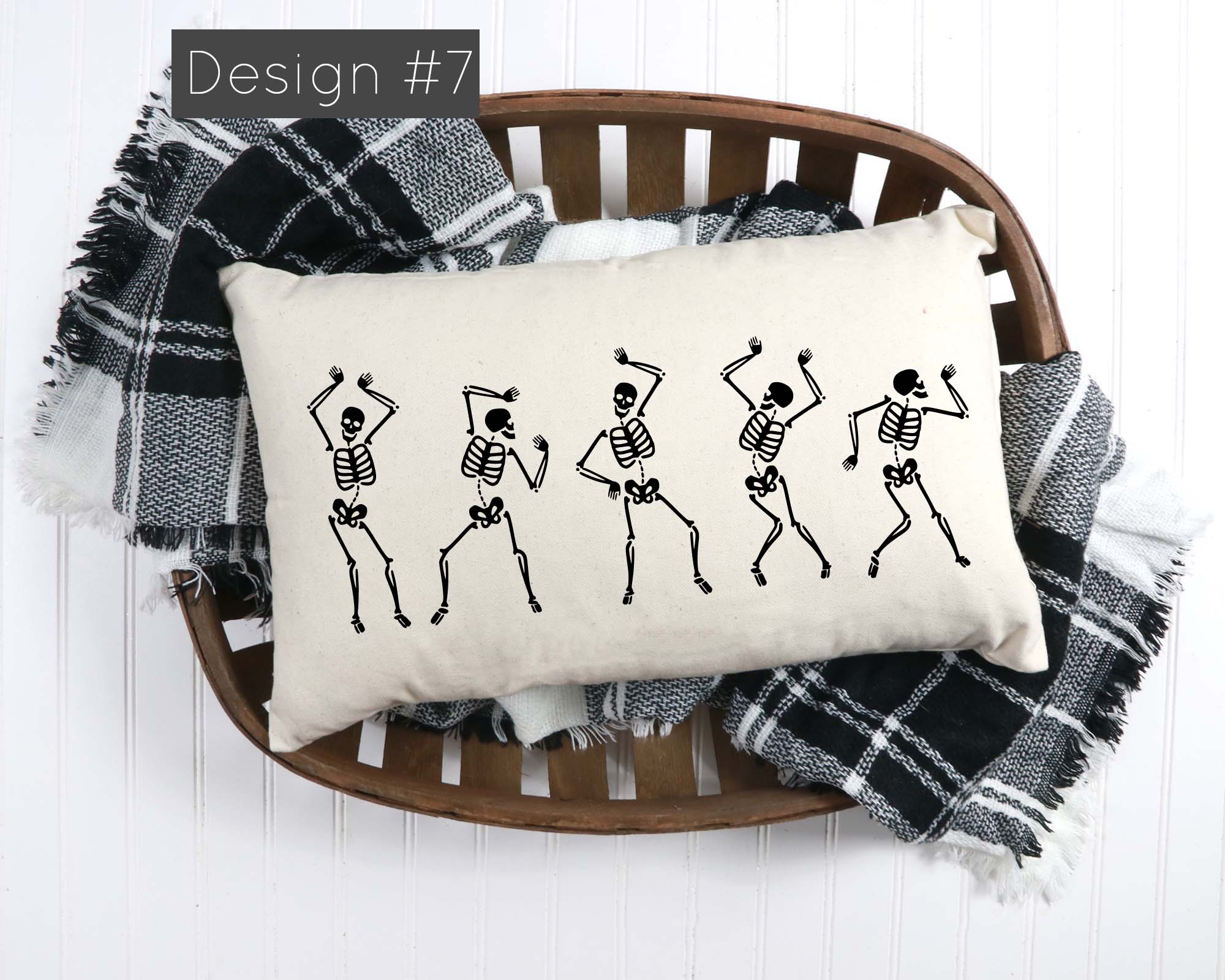 5 dancing skeletons 12x20 Pillow Cover