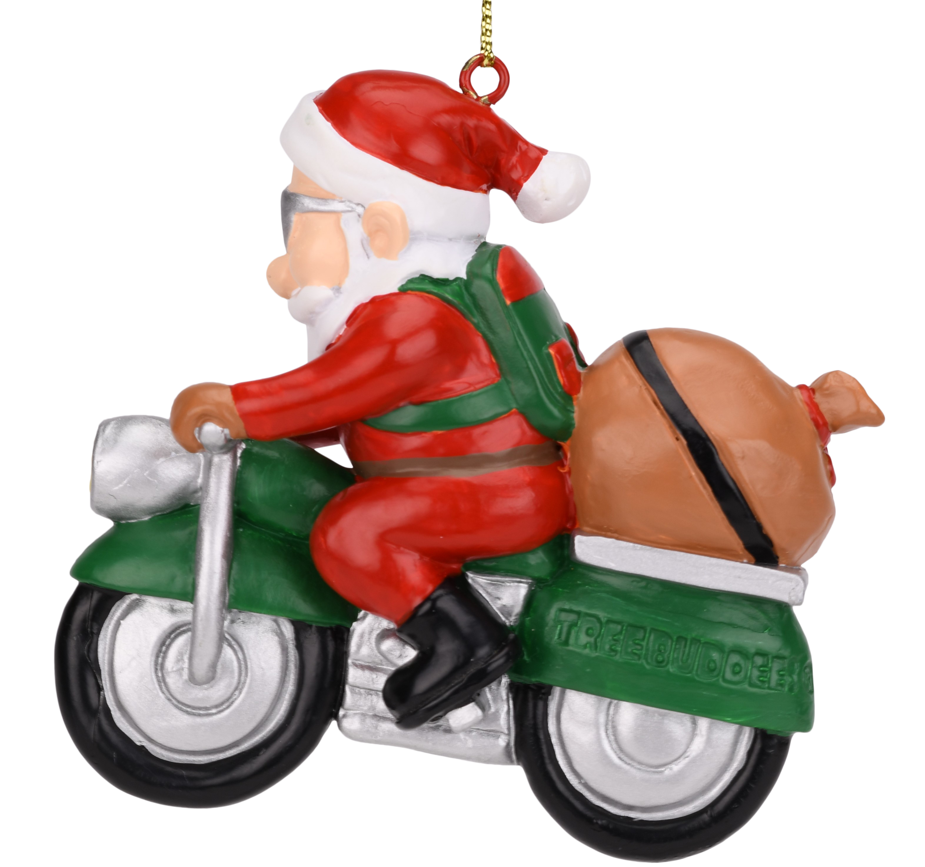 Biker Santa Claus Motorcycle Christmas Tree Ornament
