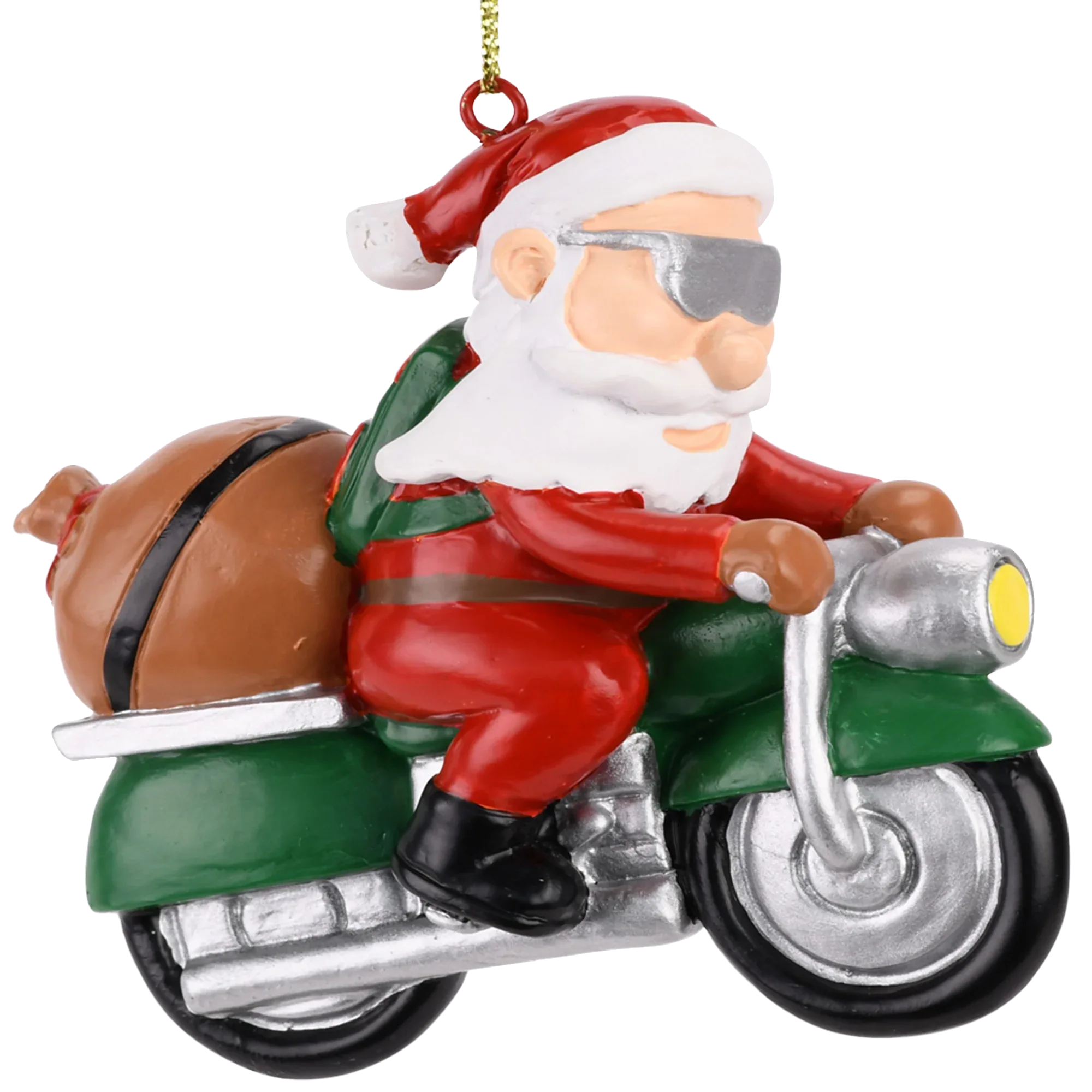 Biker Santa Claus Motorcycle Christmas Tree Ornament