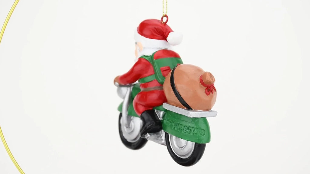 Biker Santa Claus Motorcycle Christmas Tree Ornament