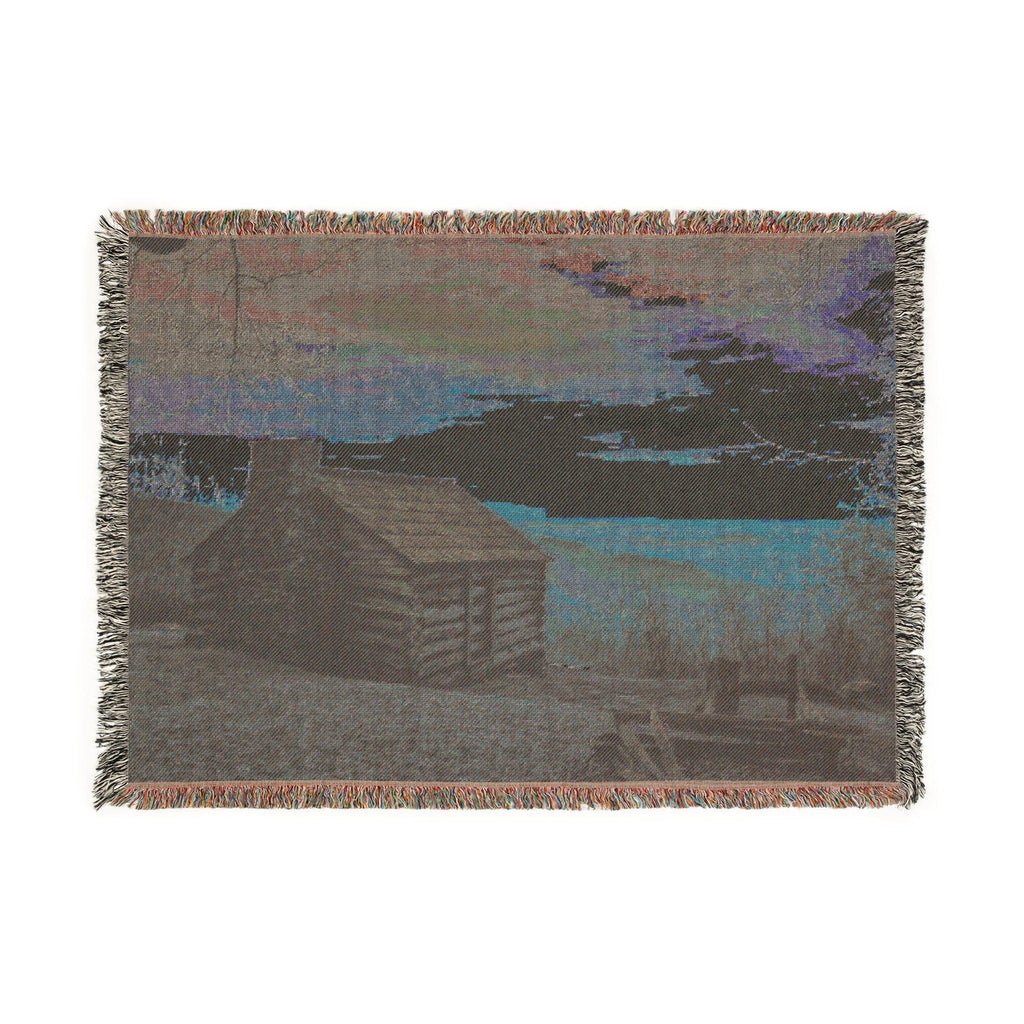 Scenic Woven Blanket - Cozy Cabin Sunset Throw for Home Décor