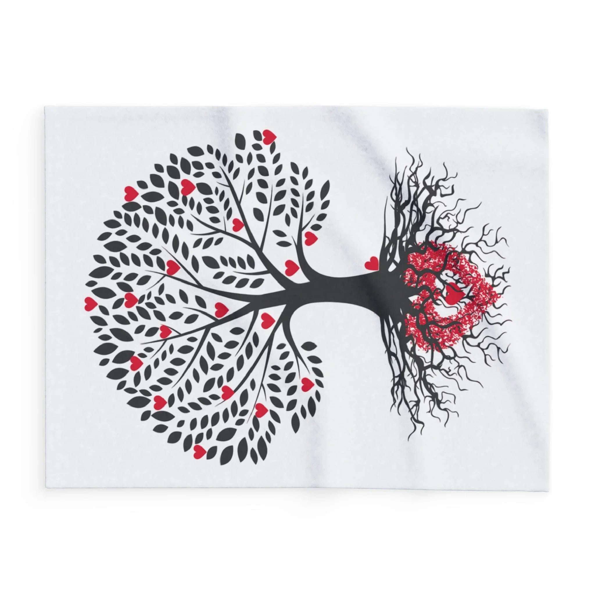 Cozy Heart Tree Fleece Blanket