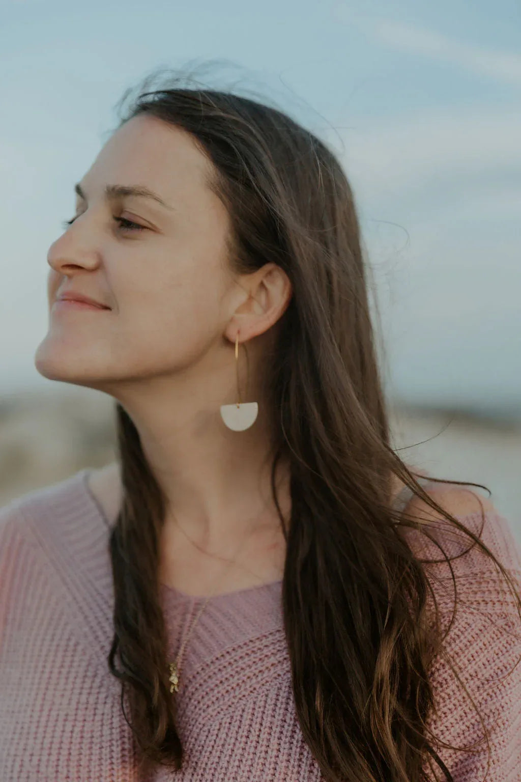 Marquise Moon Earring