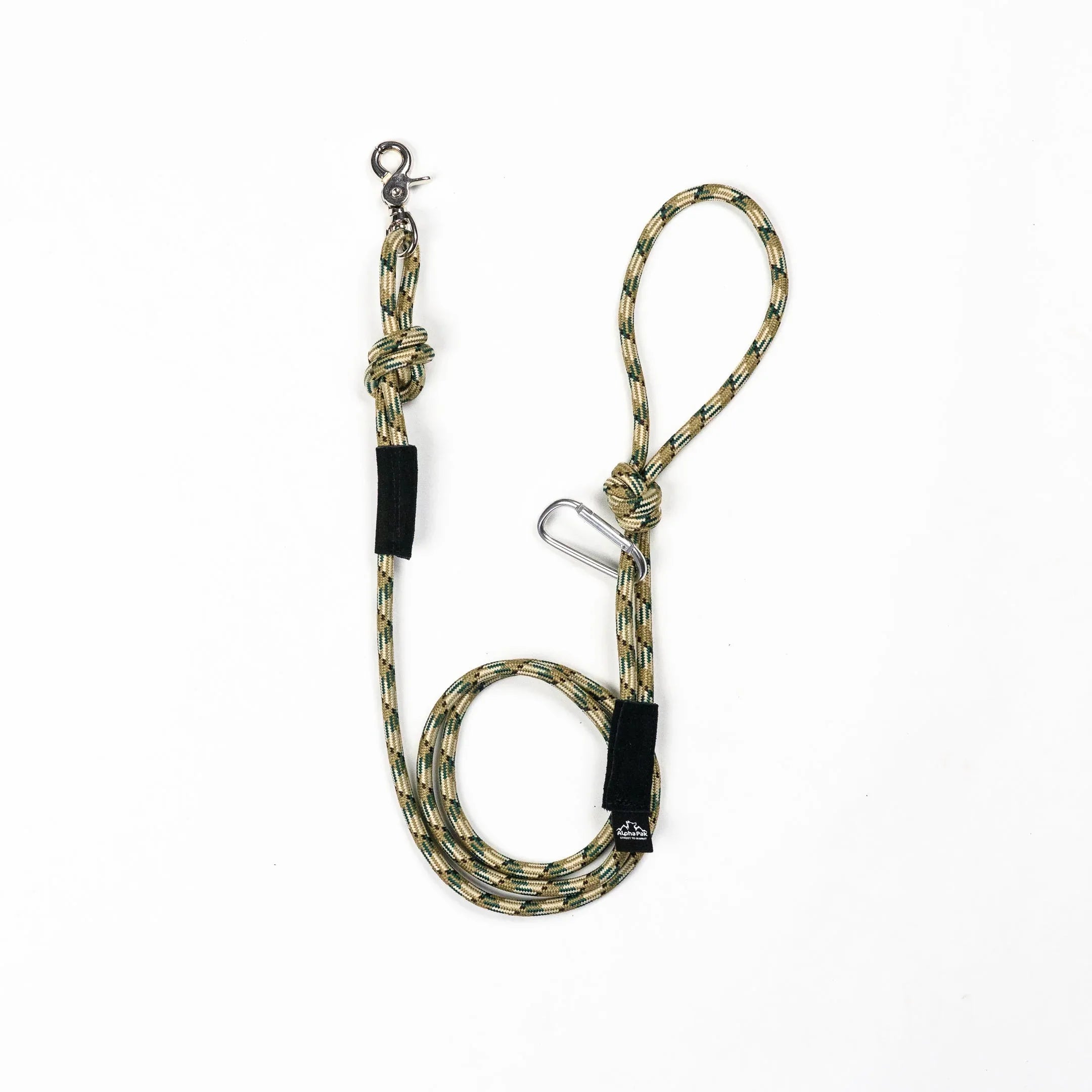 7MM Adventure Kernmantle Rope Dog Leash 65in Tan Gold Green