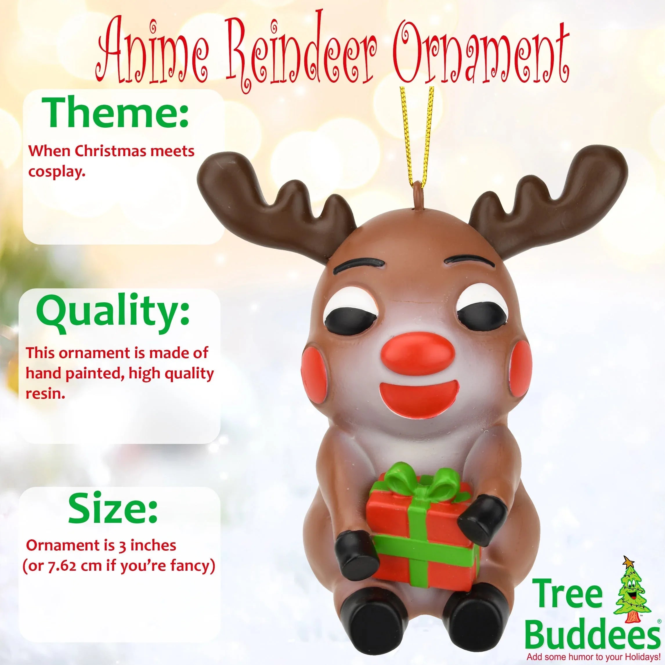 Anime Reindeer Christmas Cartoon Character Ornament
