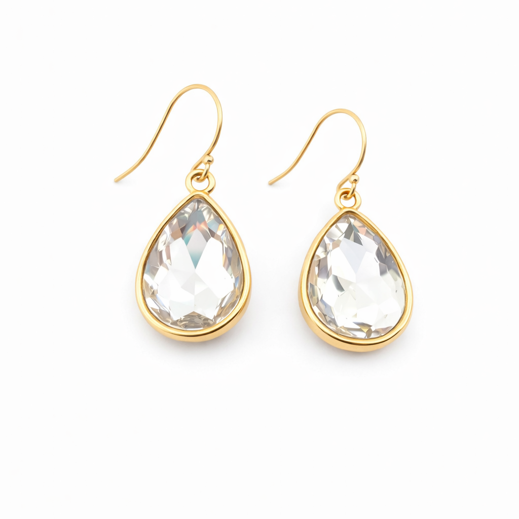 April Birthstone Crystal 14k Gold Filled Earrings