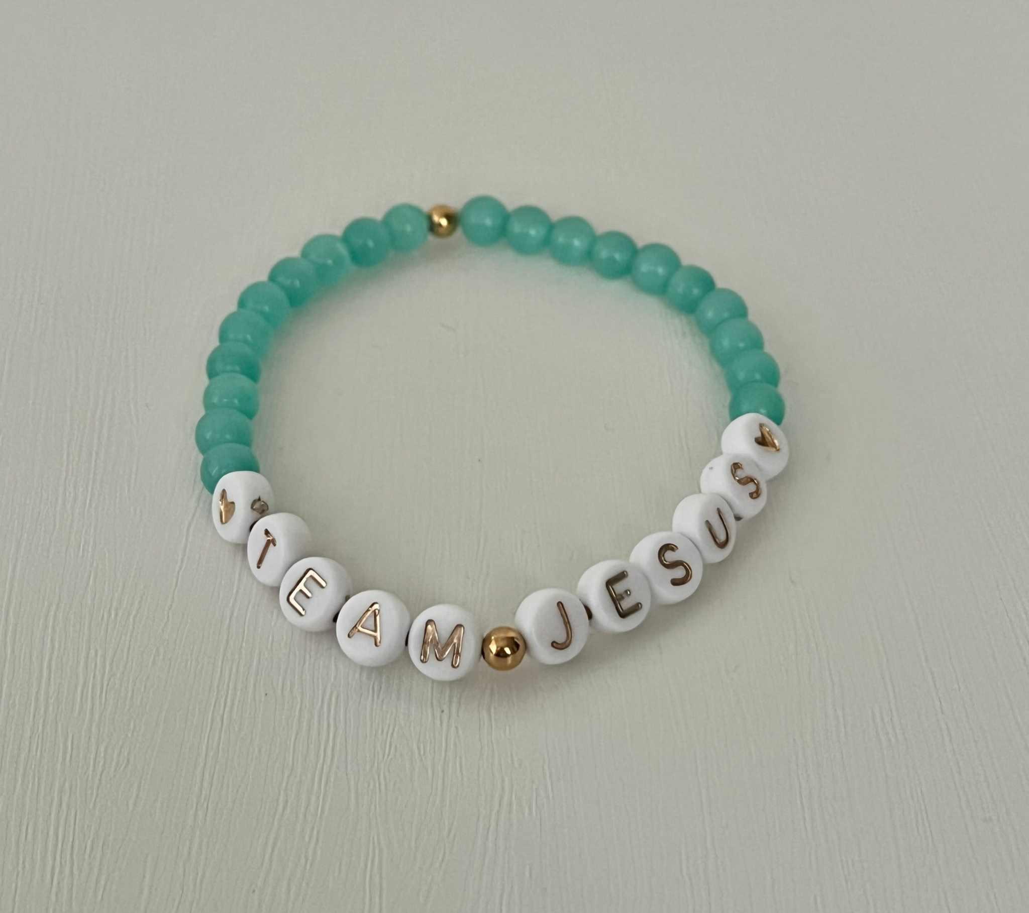 Opal Iridescent Bead Bracelet – Team Jesus Multicolor Faith Jewelry