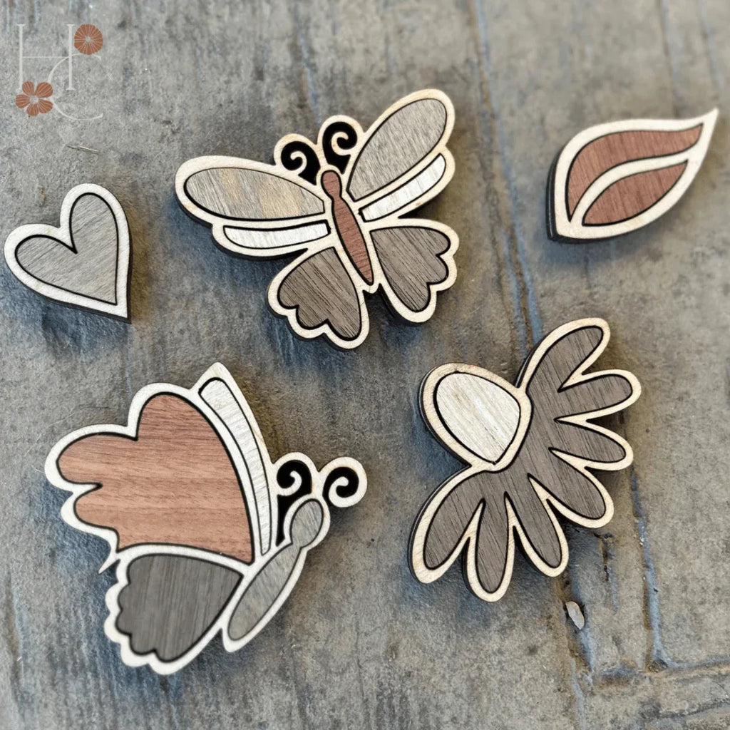 Butterfly Wood Magnet Set