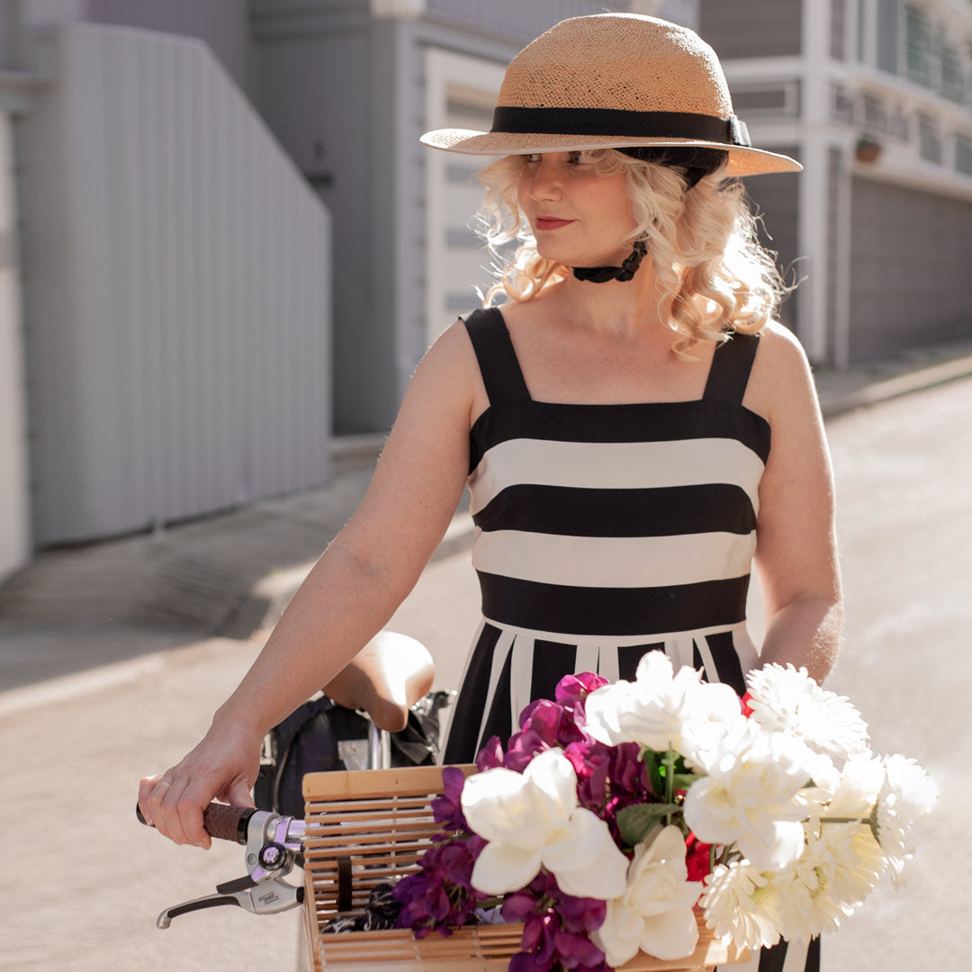 MIPS Helmet + Classic Straw Hat Bike Helmet Cover