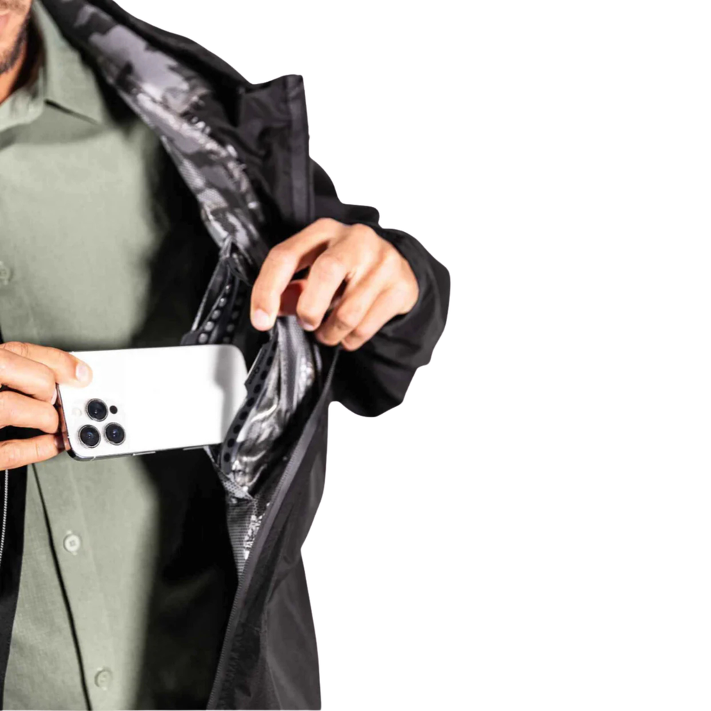 Black Fin - Waterproof Rain Jacket With A Waterproof Pocket