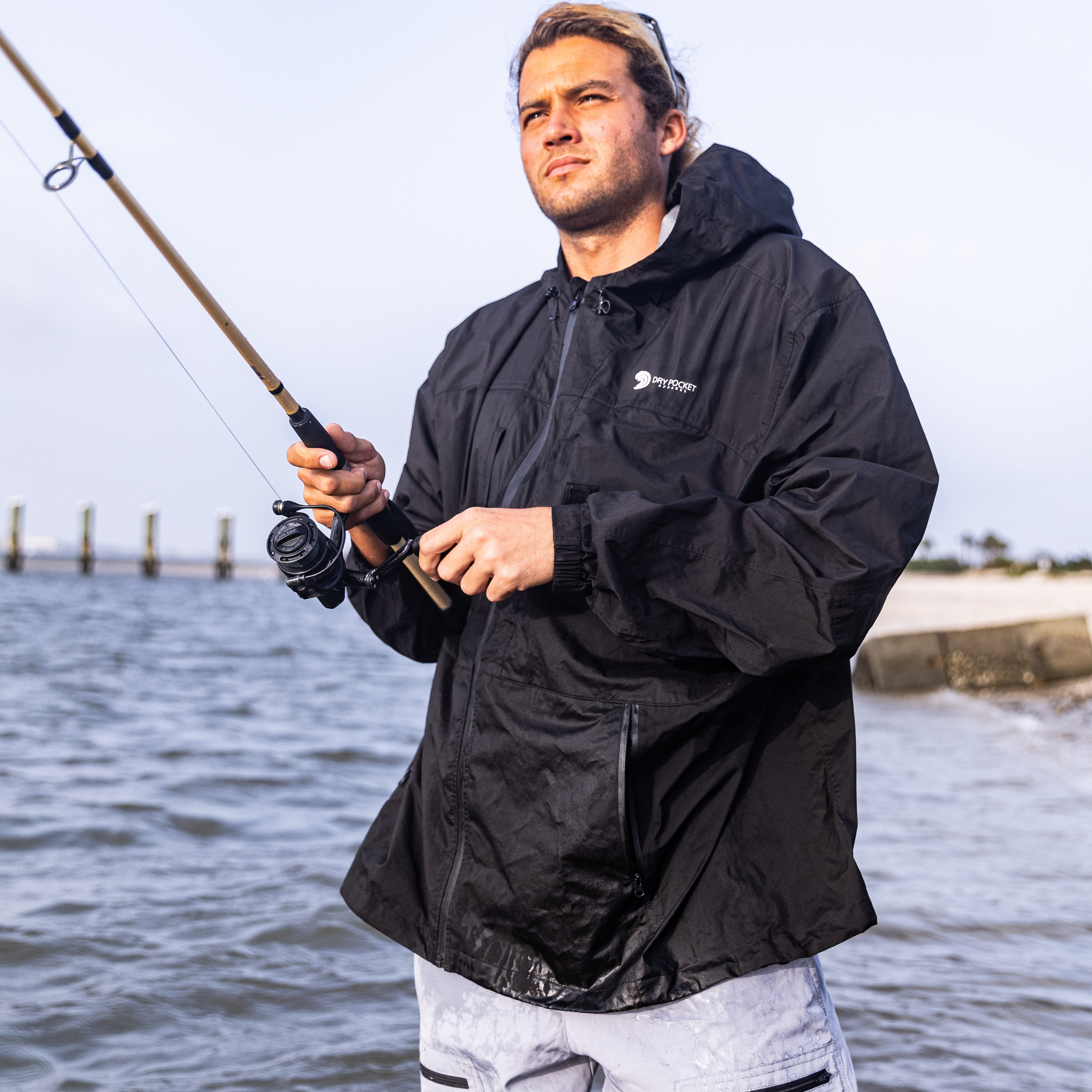 Black Fin - Waterproof Rain Jacket With A Waterproof Pocket