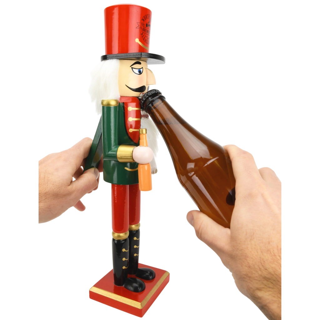 Beercracker® – Bottle Opener Nutcracker – 15 Inch Tall Functional Bottle Opening Décor – Funny Gift for Beer Lovers