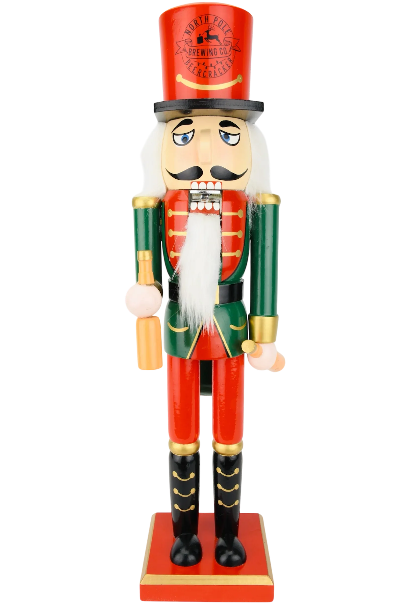Beercracker® – Bottle Opener Nutcracker – 15 Inch Tall Functional Bottle Opening Décor – Funny Gift for Beer Lovers