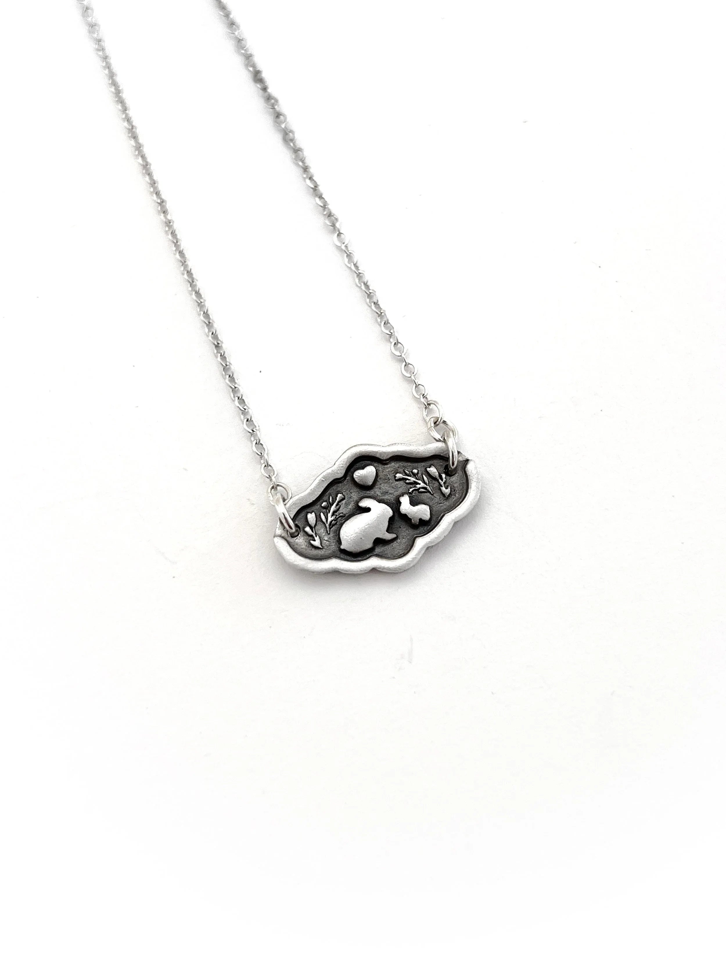 Bunny Mom & Baby Bunnies Necklace