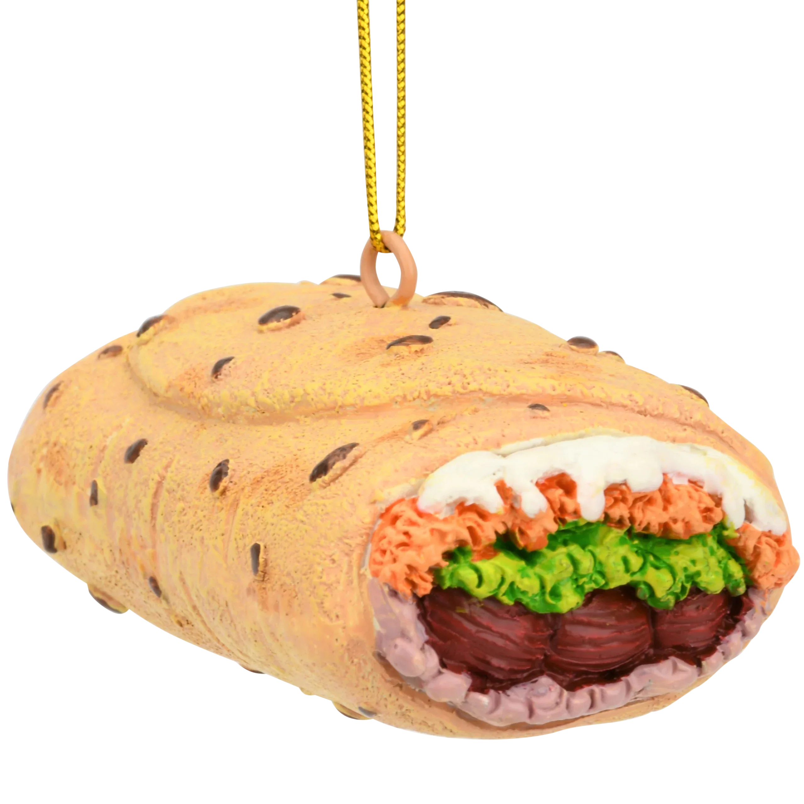 Burrito Wrapped in Tin Foil Food Christmas Ornament