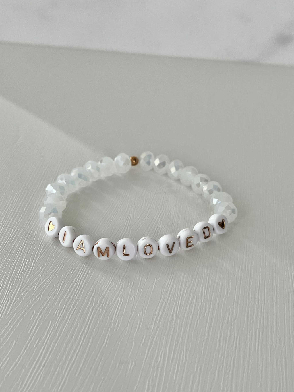 I Am Loved Pink Opal and White Bead Bracelet – Christian Jewelry