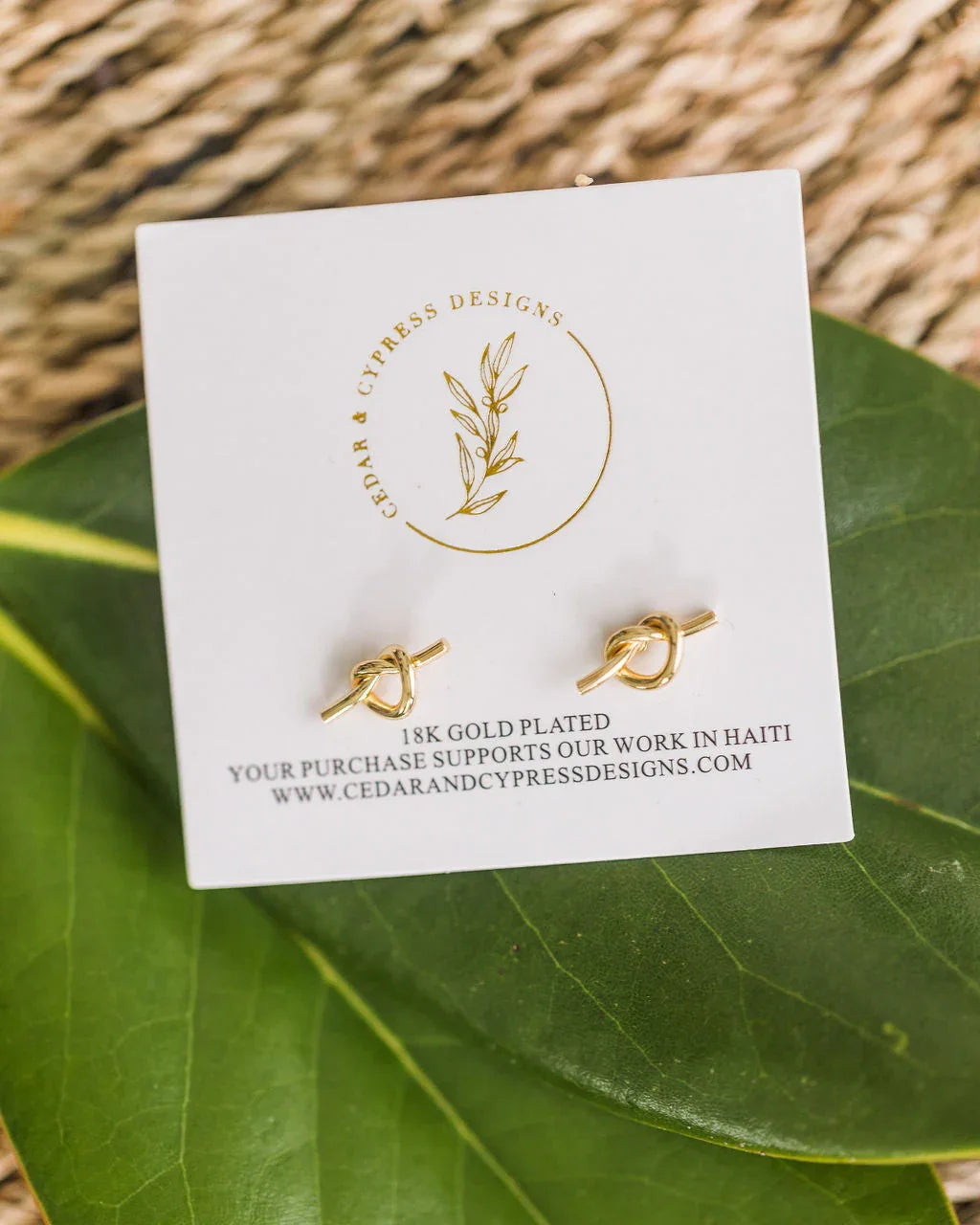 Tie The Knot Earrings - Stainless Steel (Silver and Gold) Gold