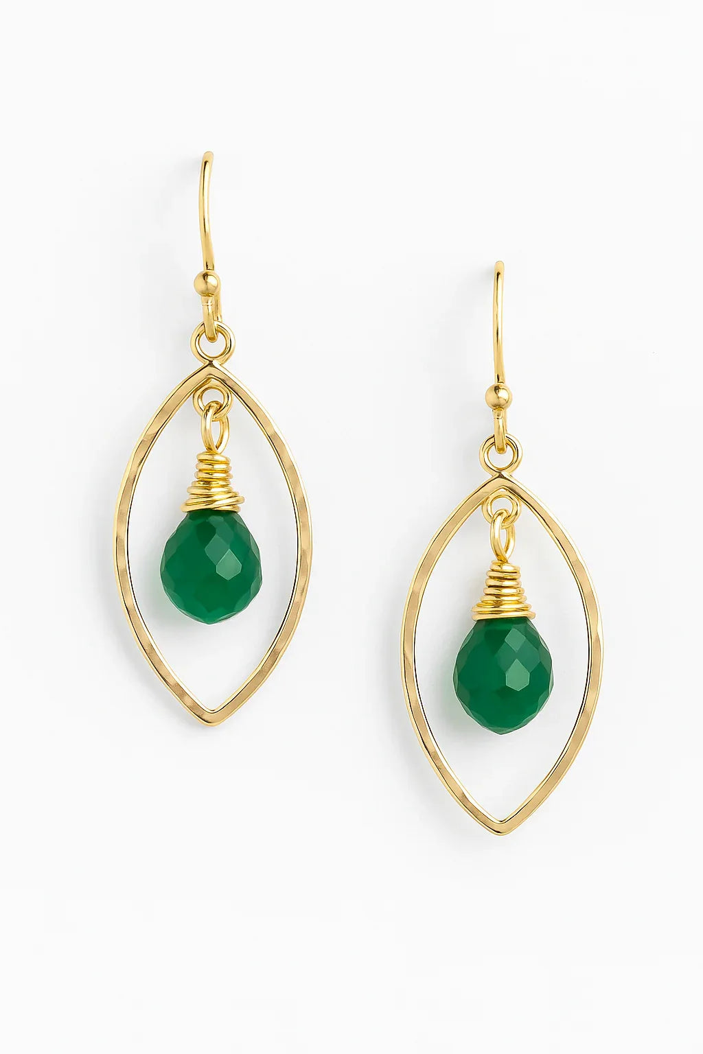 As Seen on Jane the Virgin – Green Onyx & 14k Gold Filled Earrings