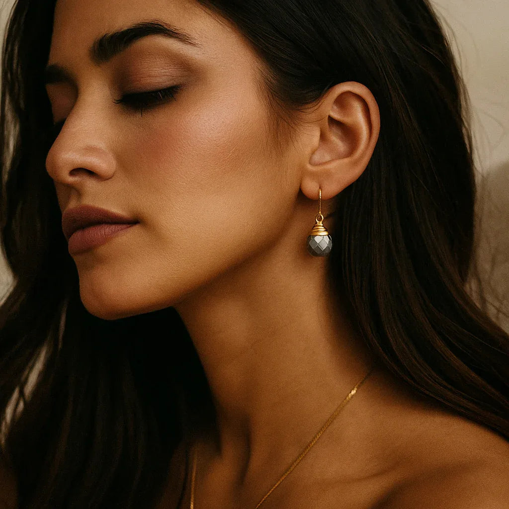 Gray Moonstone Briolette Earrings – Gold Filled Wire Wrapped, 1 Inch