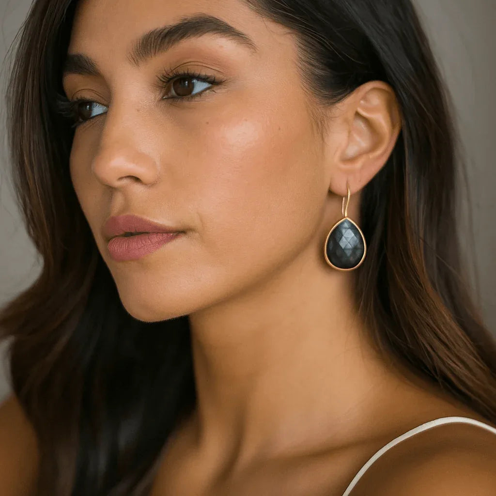 One of a Kind Labradorite Teardrop Earrings – Vermeil over Sterling