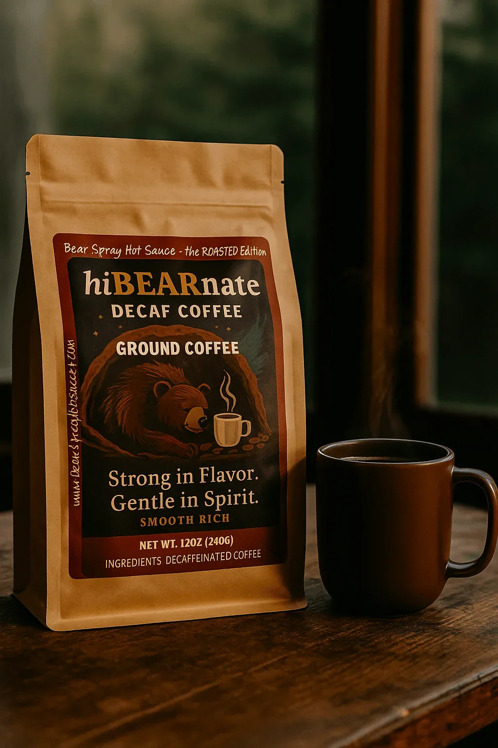 hiBEARnate Decaffeinated Cofee 12 OZ Ground Coffee