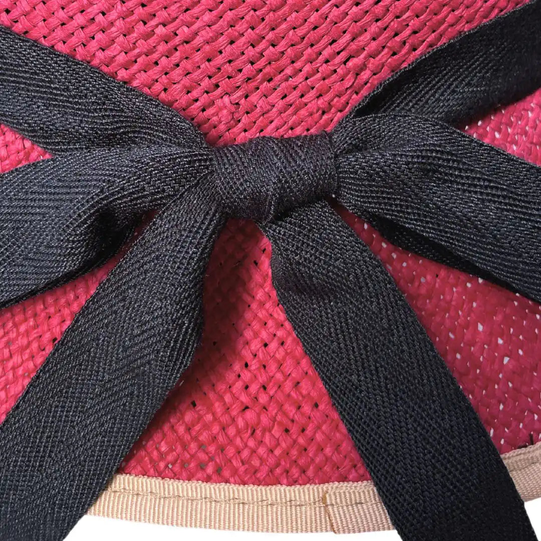 Straw Hat Bike Helmet - Bougainvillea Red