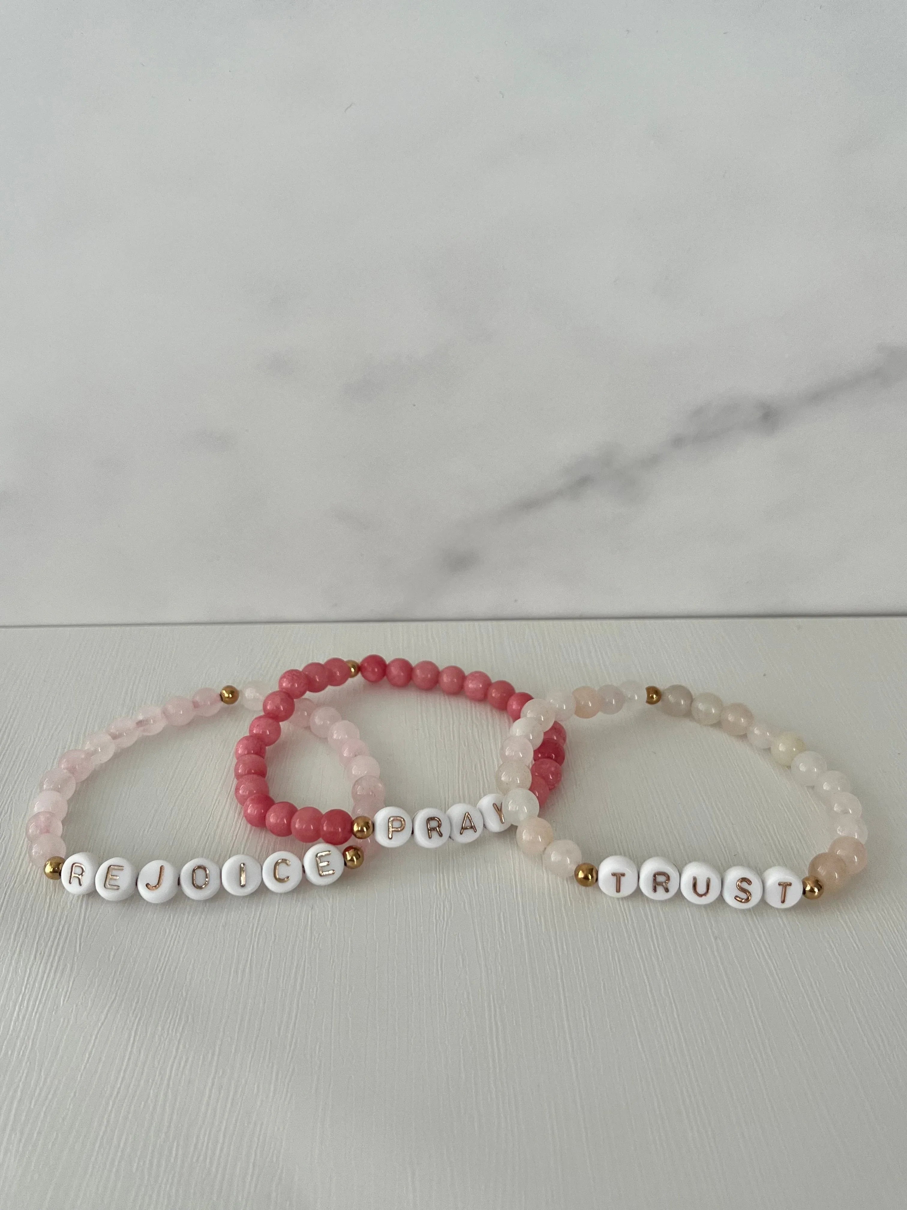 Rejoice Pray Trust Opal Bracelet Set | Beautiful Stacking Jewelry
