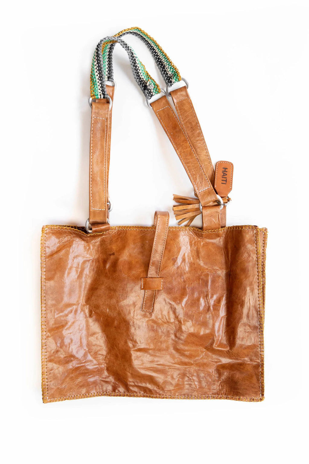 Goat Leather Tote Leather Macrame