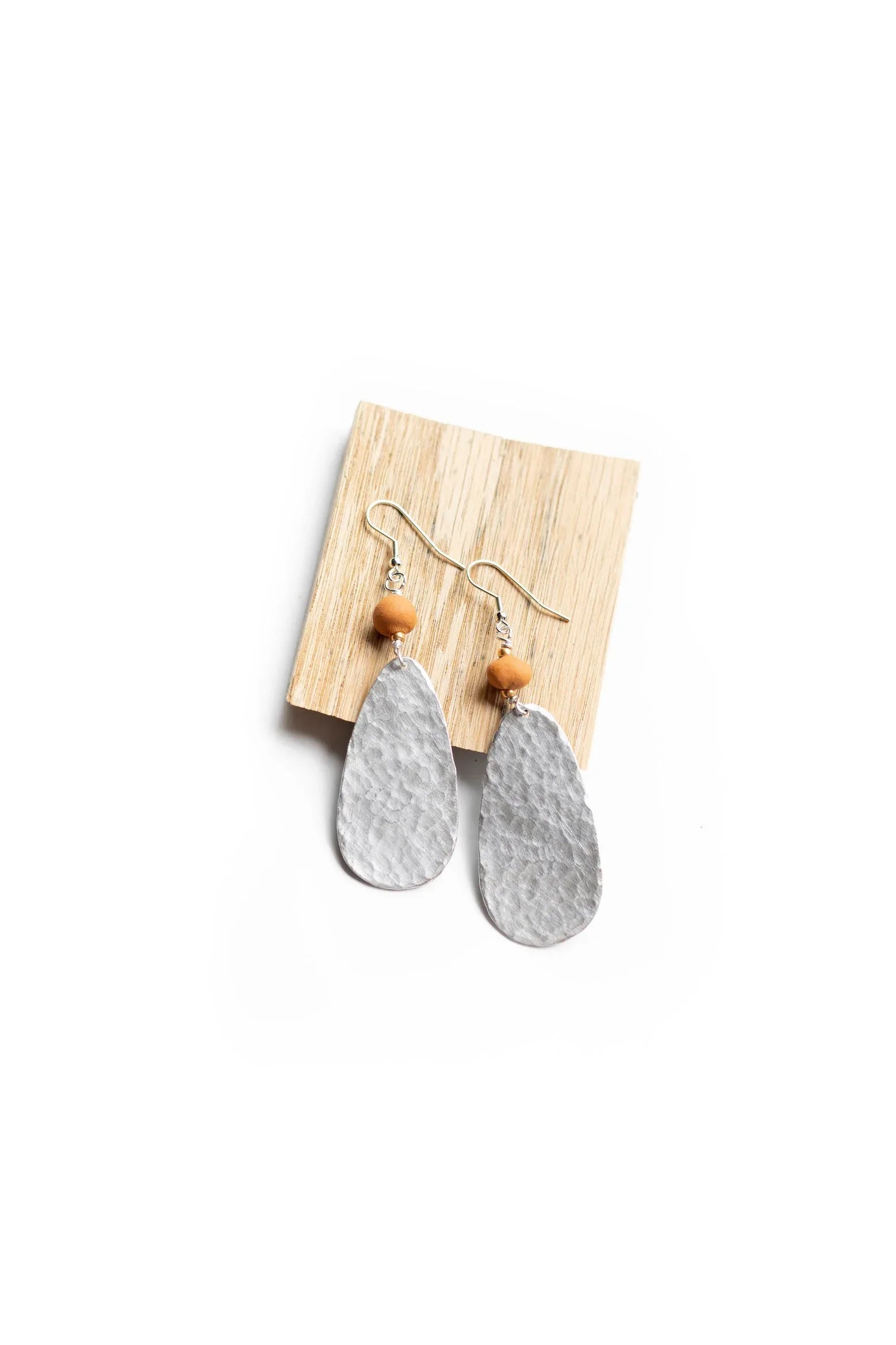Ellipse Hammered Aluminum Earring