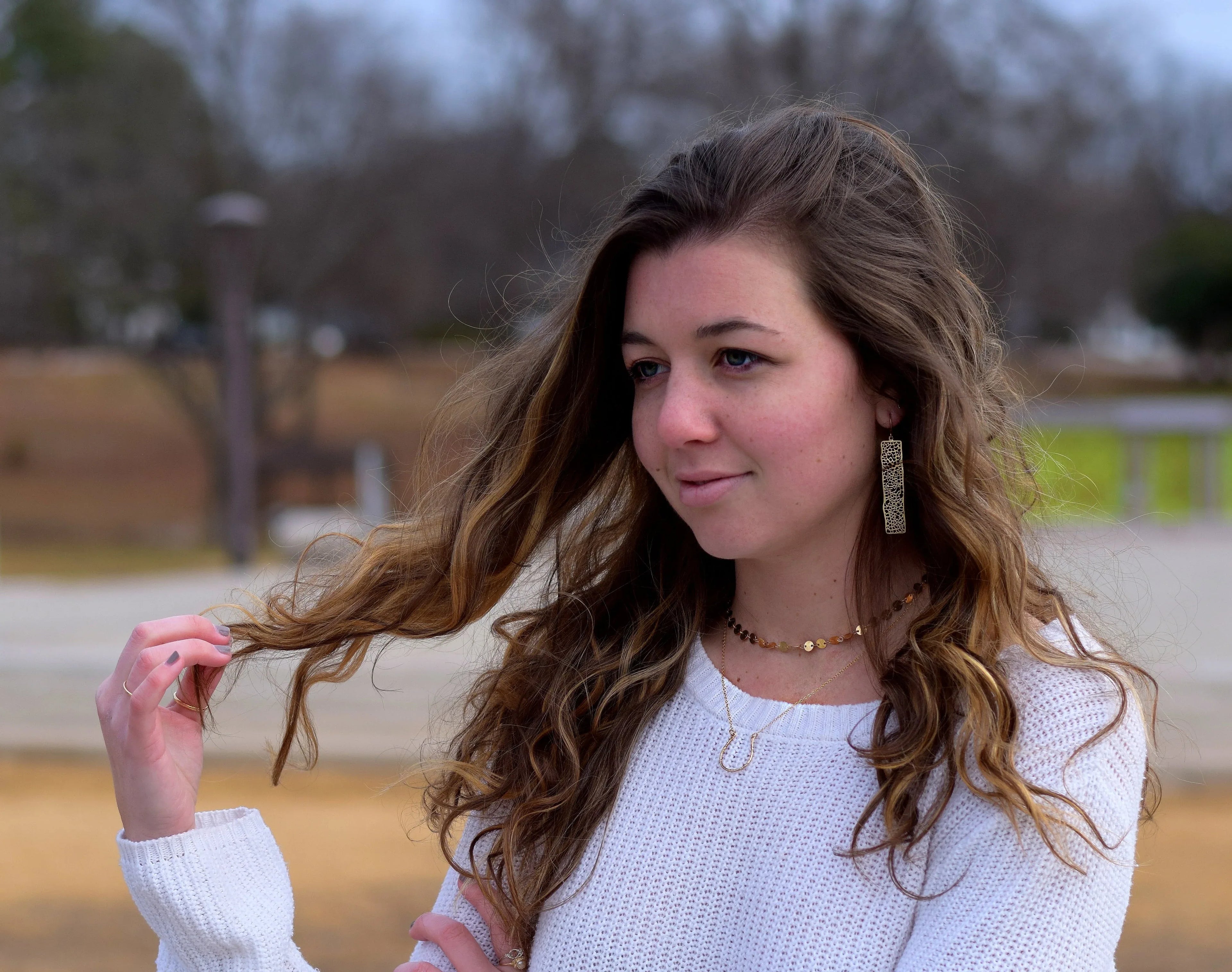 14k Gold Rectangle Filigree Dangle Mesh Earrings