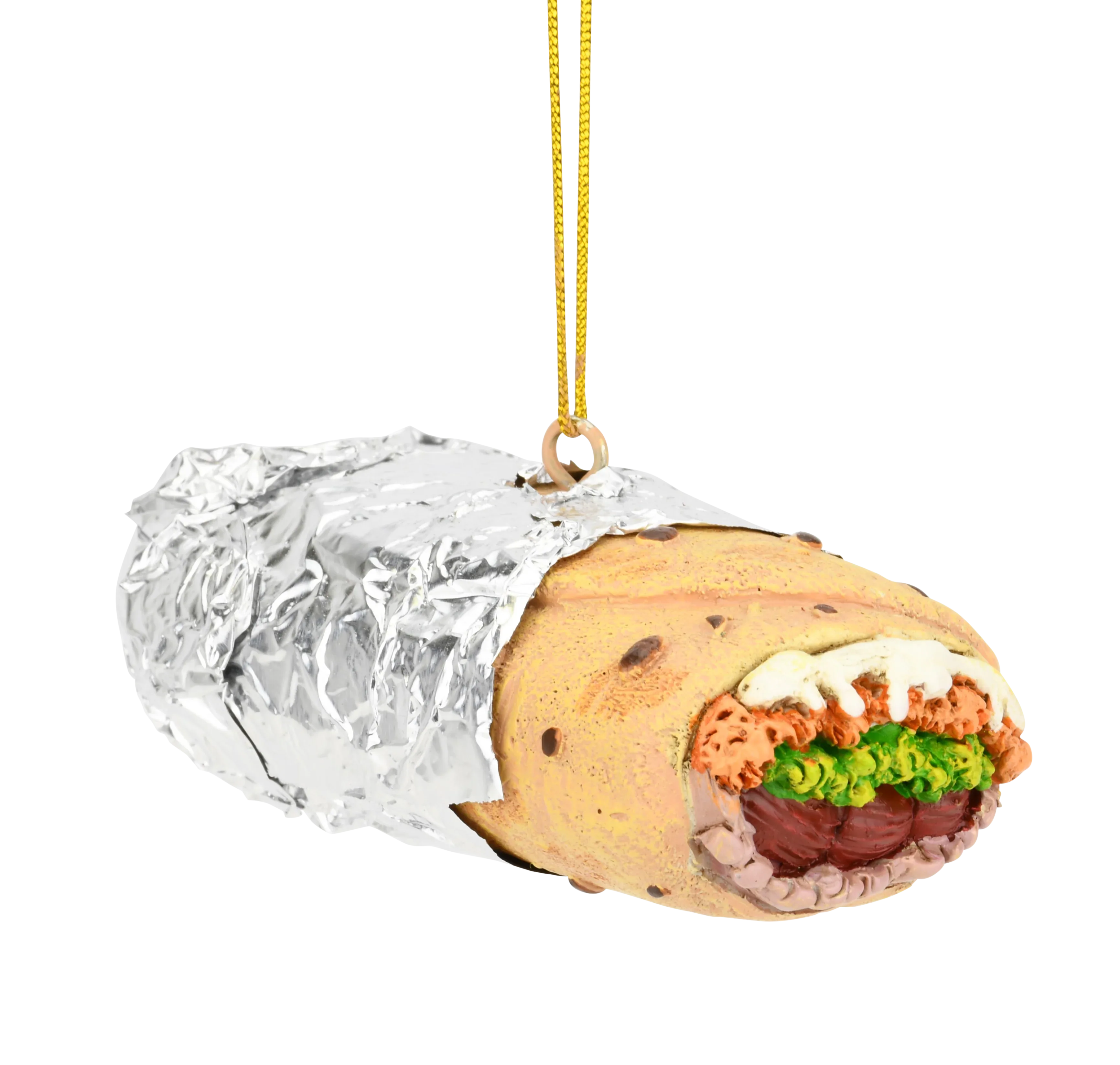 Burrito Wrapped in Tin Foil Food Christmas Ornament