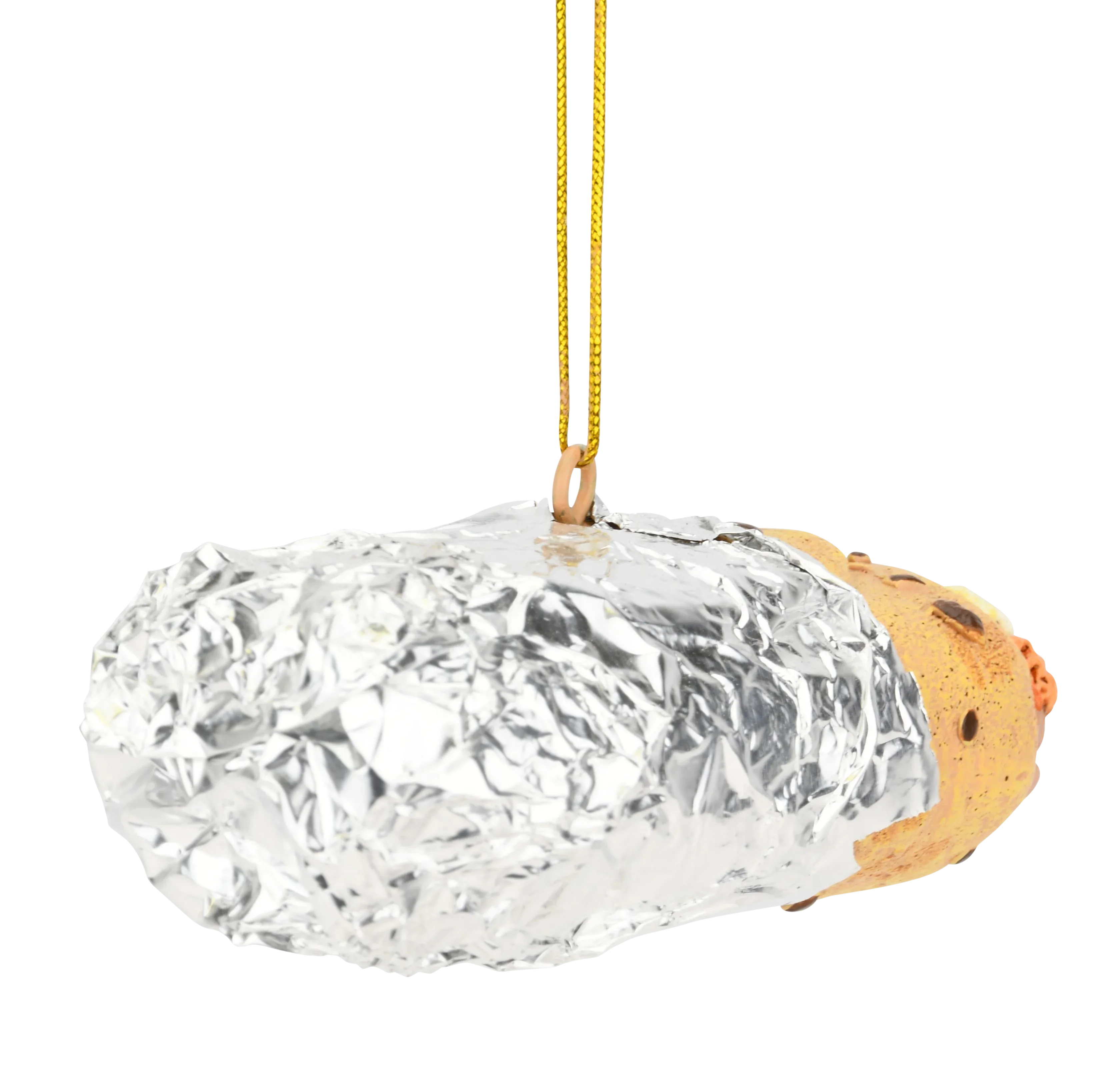 Burrito Wrapped in Tin Foil Food Christmas Ornament