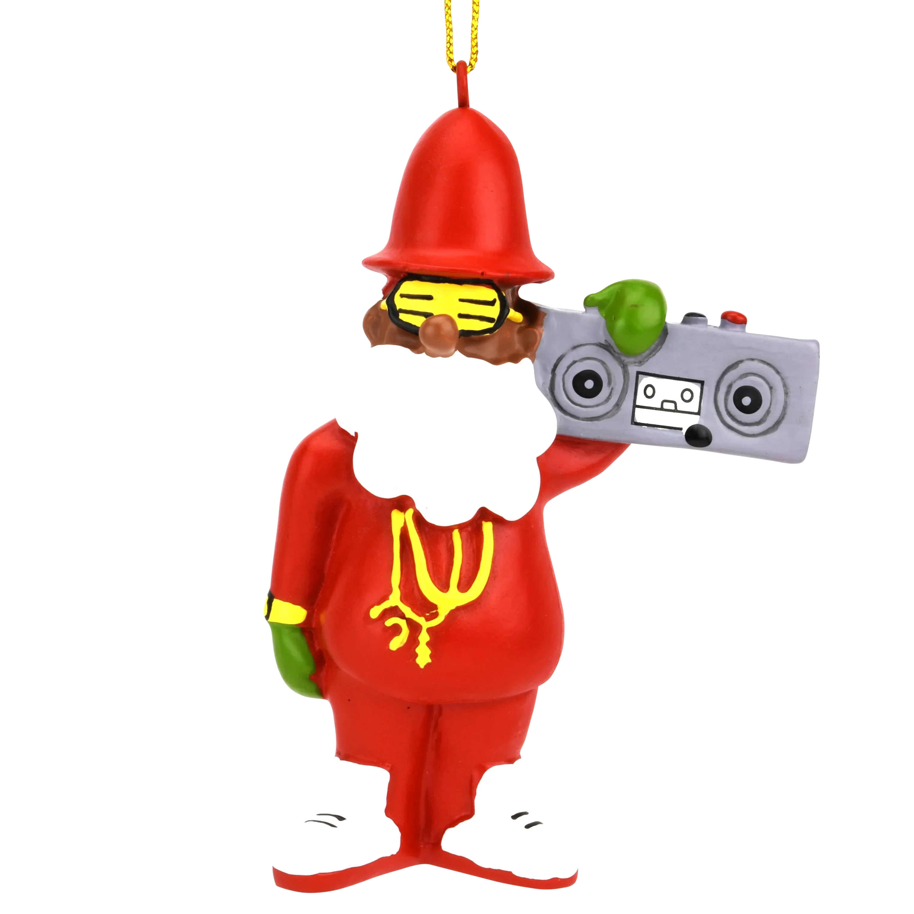 80's Hip Hop Dark Tone Santa Resin Christmas Ornament