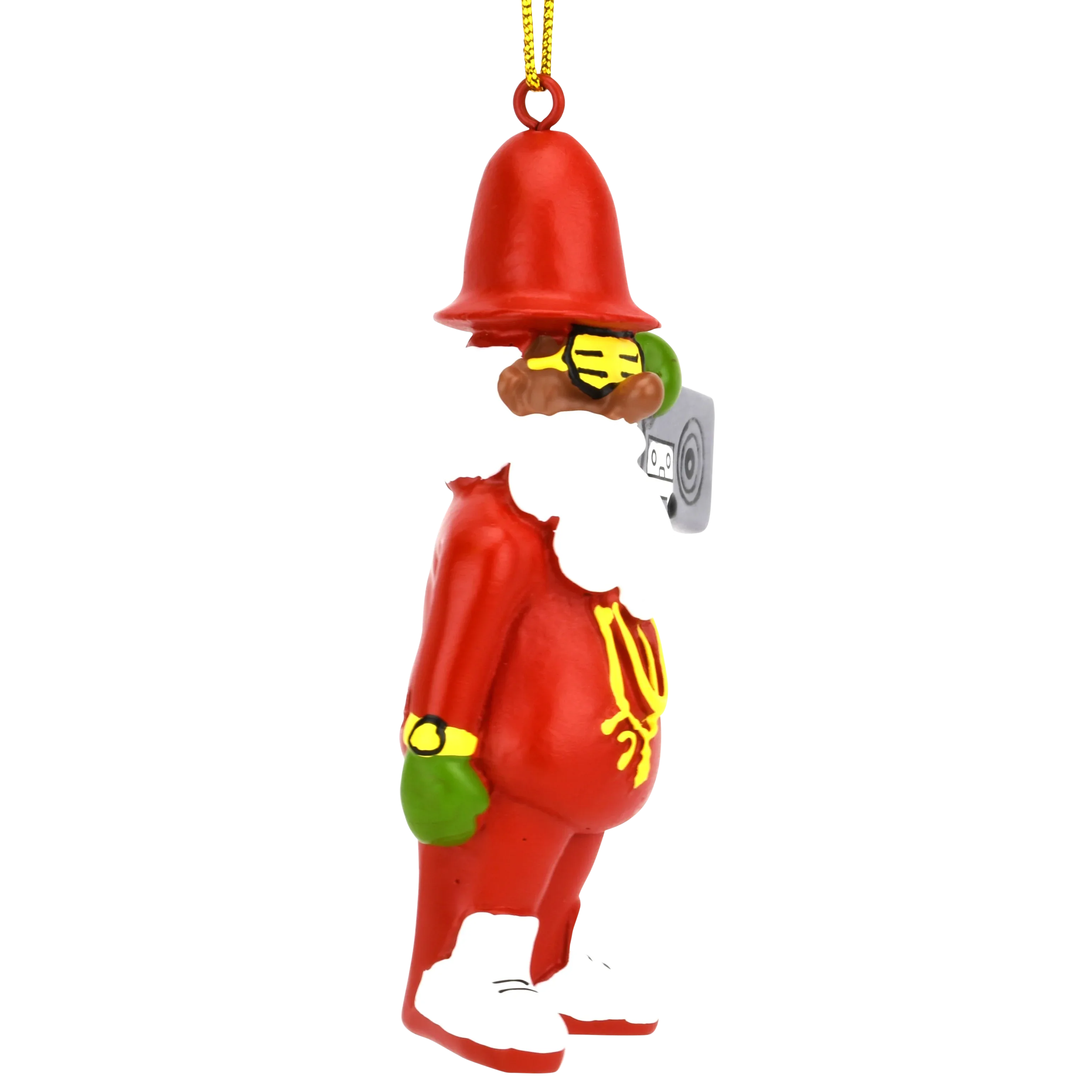 80's Hip Hop Dark Tone Santa Resin Christmas Ornament