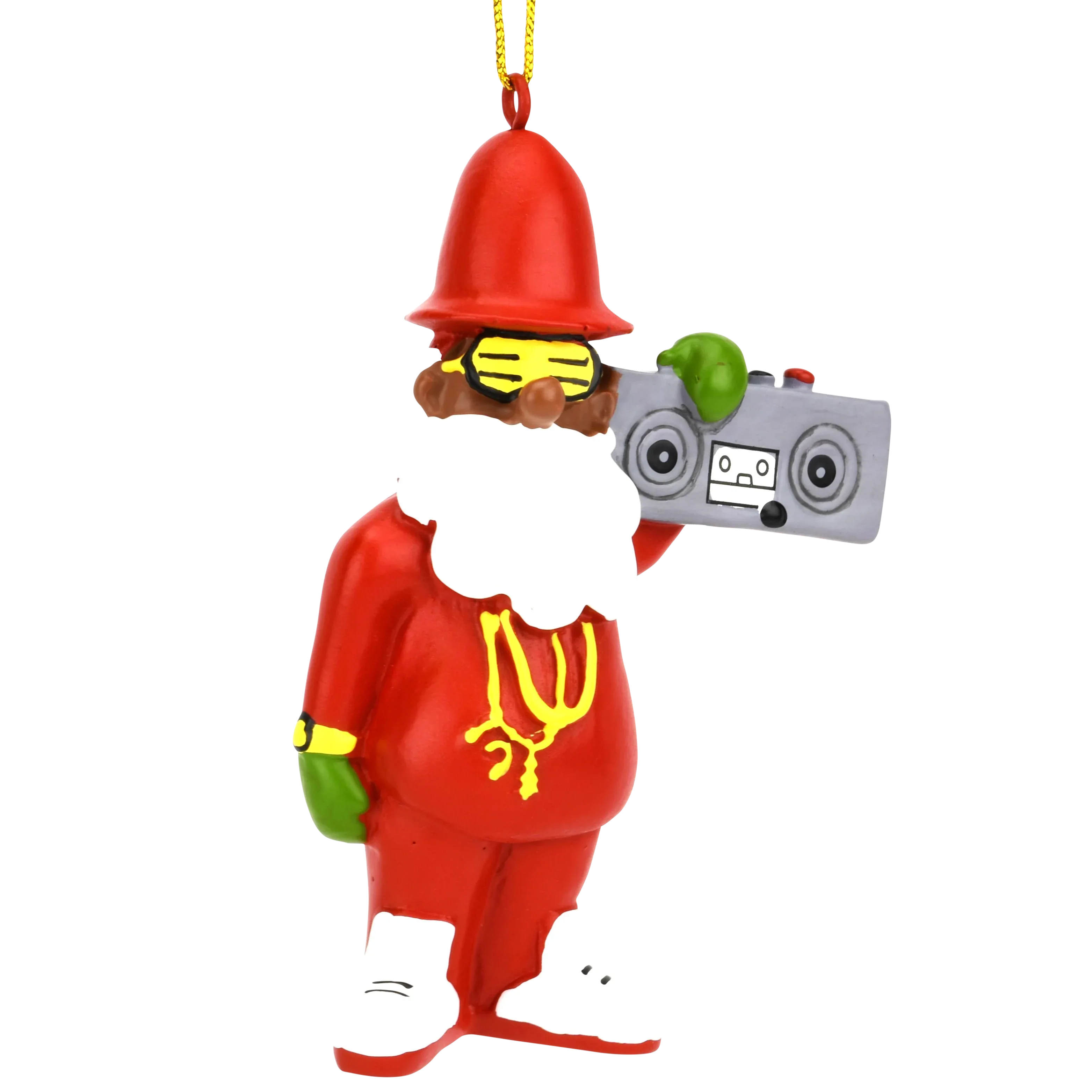 80's Hip Hop Dark Tone Santa Resin Christmas Ornament
