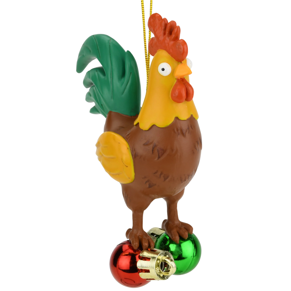 Cock and Bulbs Funny Christmas Ornament Decoration
