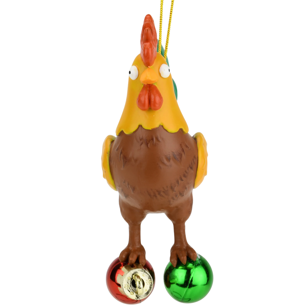 Cock and Bulbs Funny Christmas Ornament Decoration