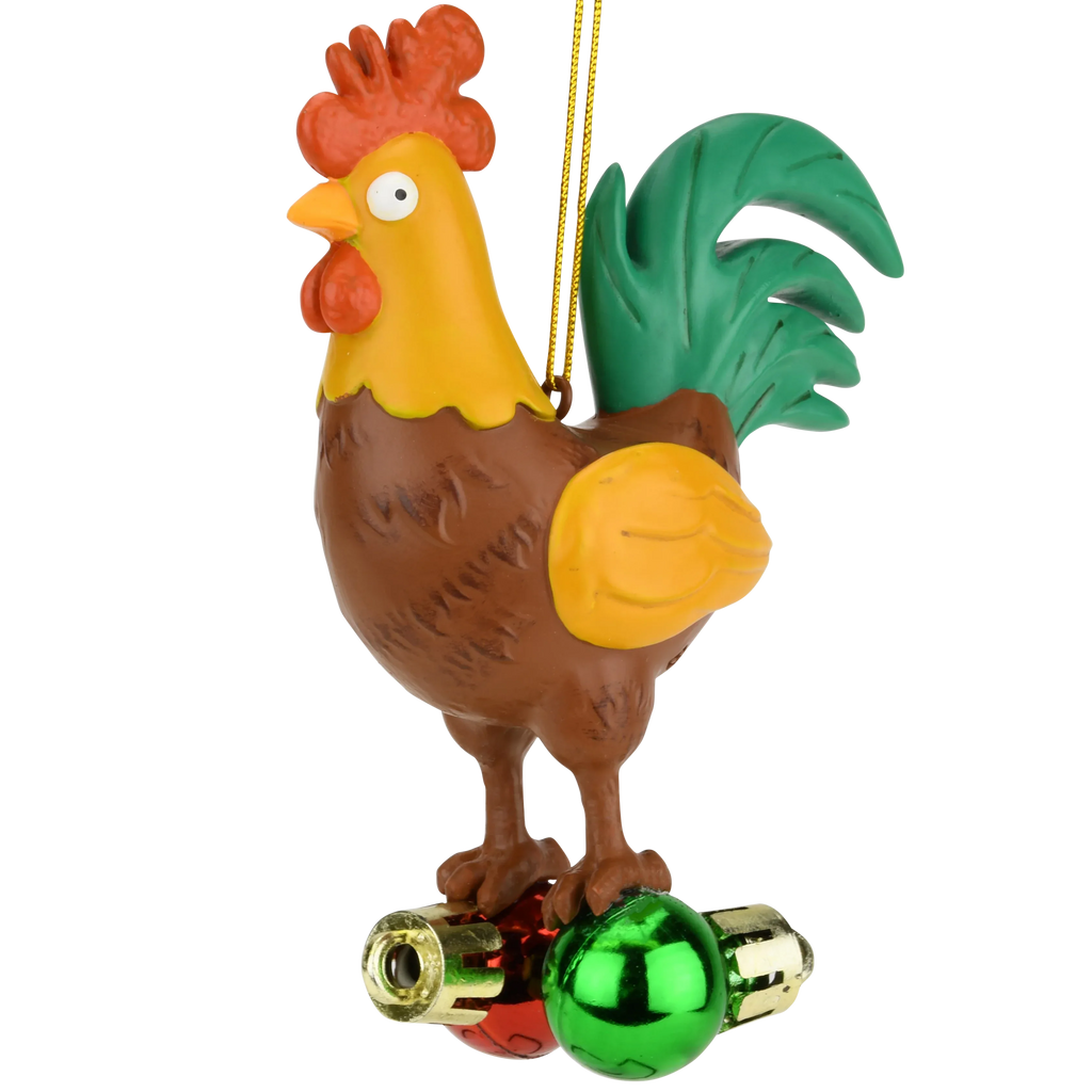 Cock and Bulbs Funny Christmas Ornament Decoration