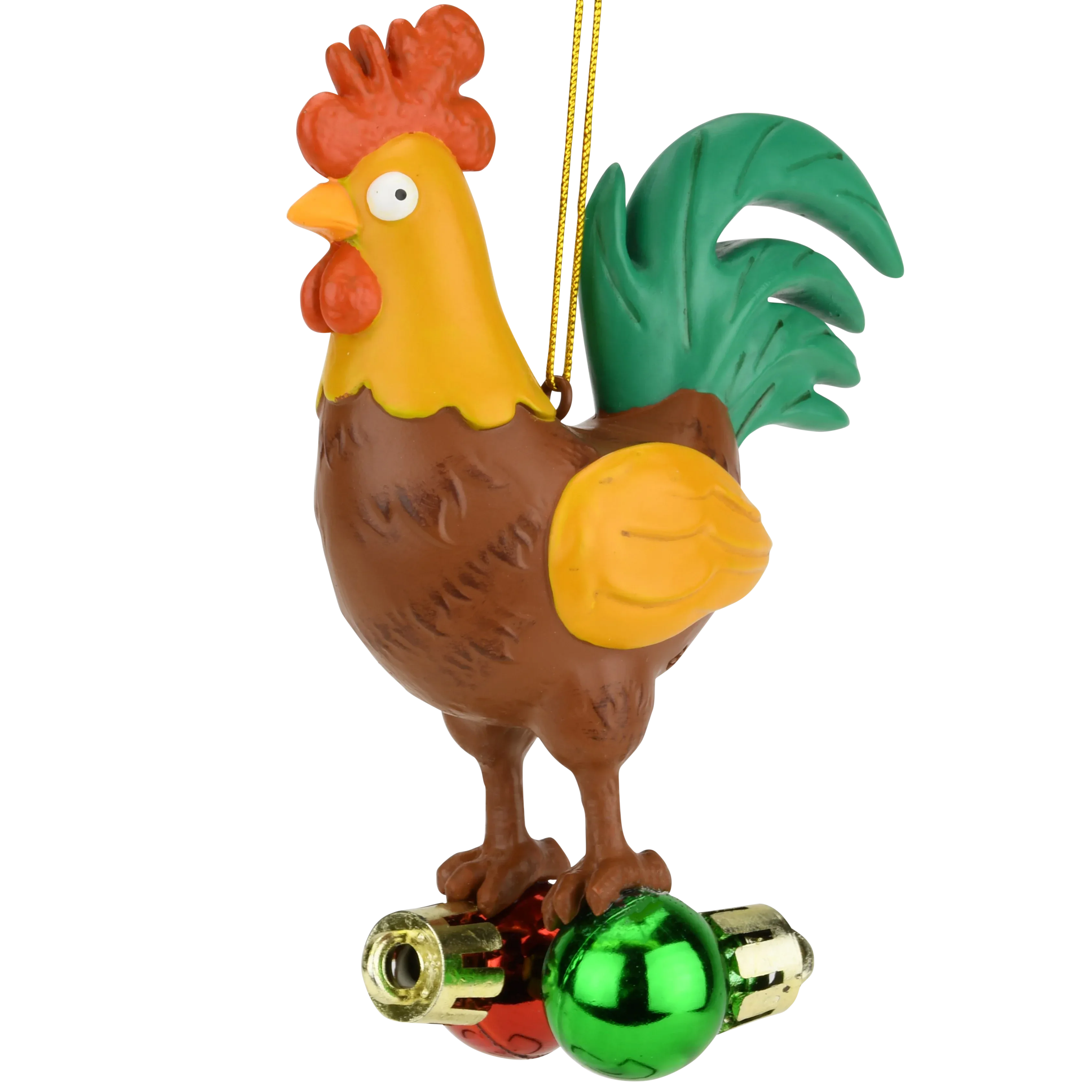 Cock and Bulbs Funny Christmas Ornament Decoration