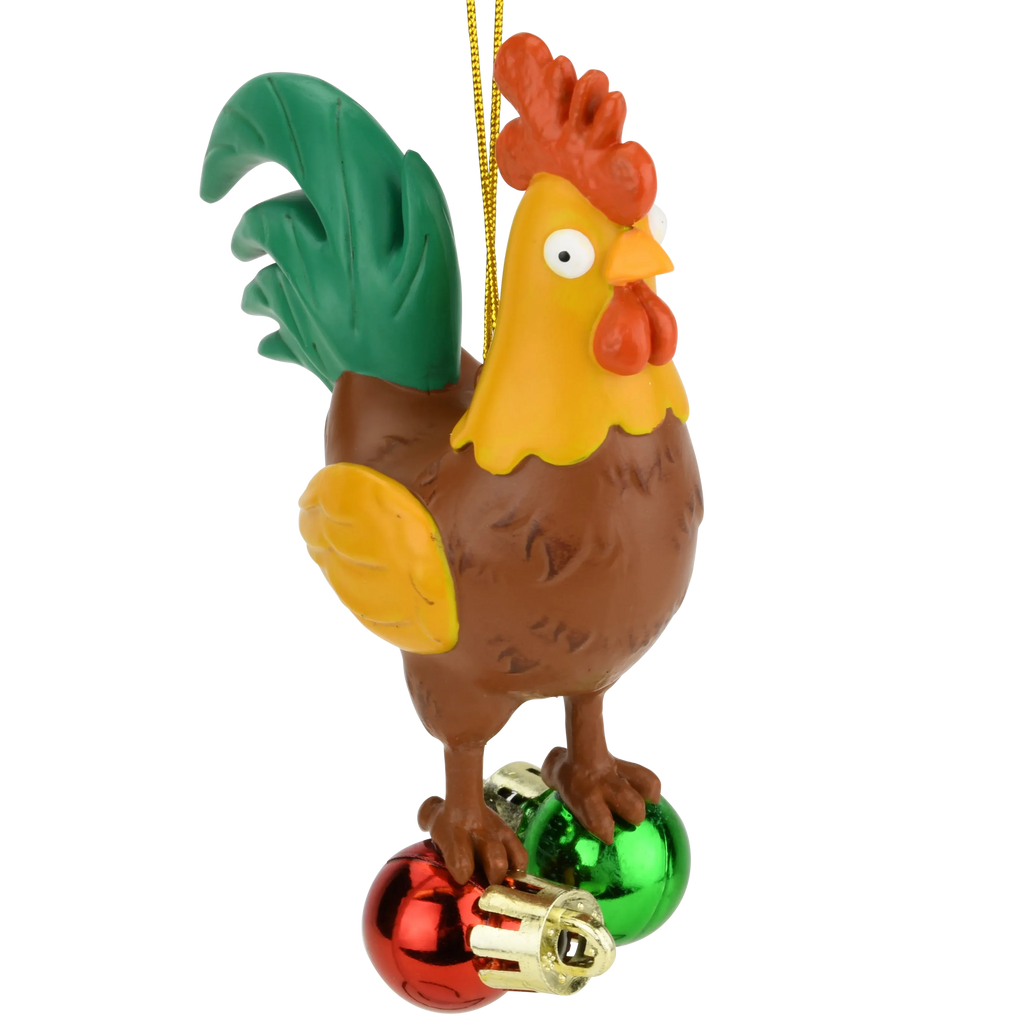 Cock and Bulbs Funny Christmas Ornament Decoration