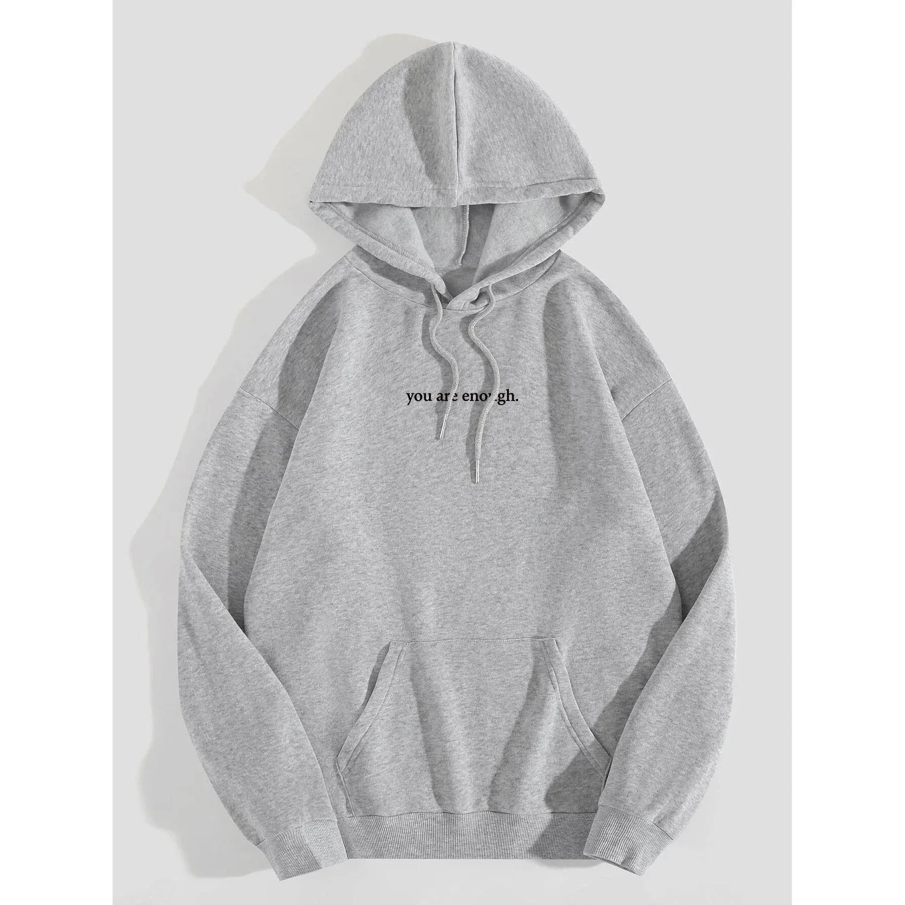 ''Dear Person Behind Me'' Plush Hoodie Light gray with logo and black text