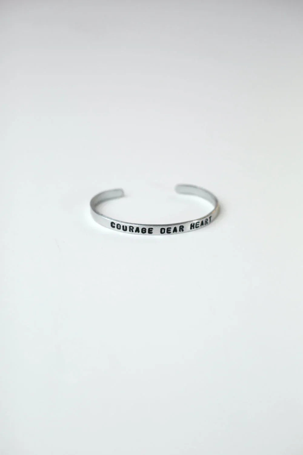 Aluminum Story Cuff Courage Dear Heart