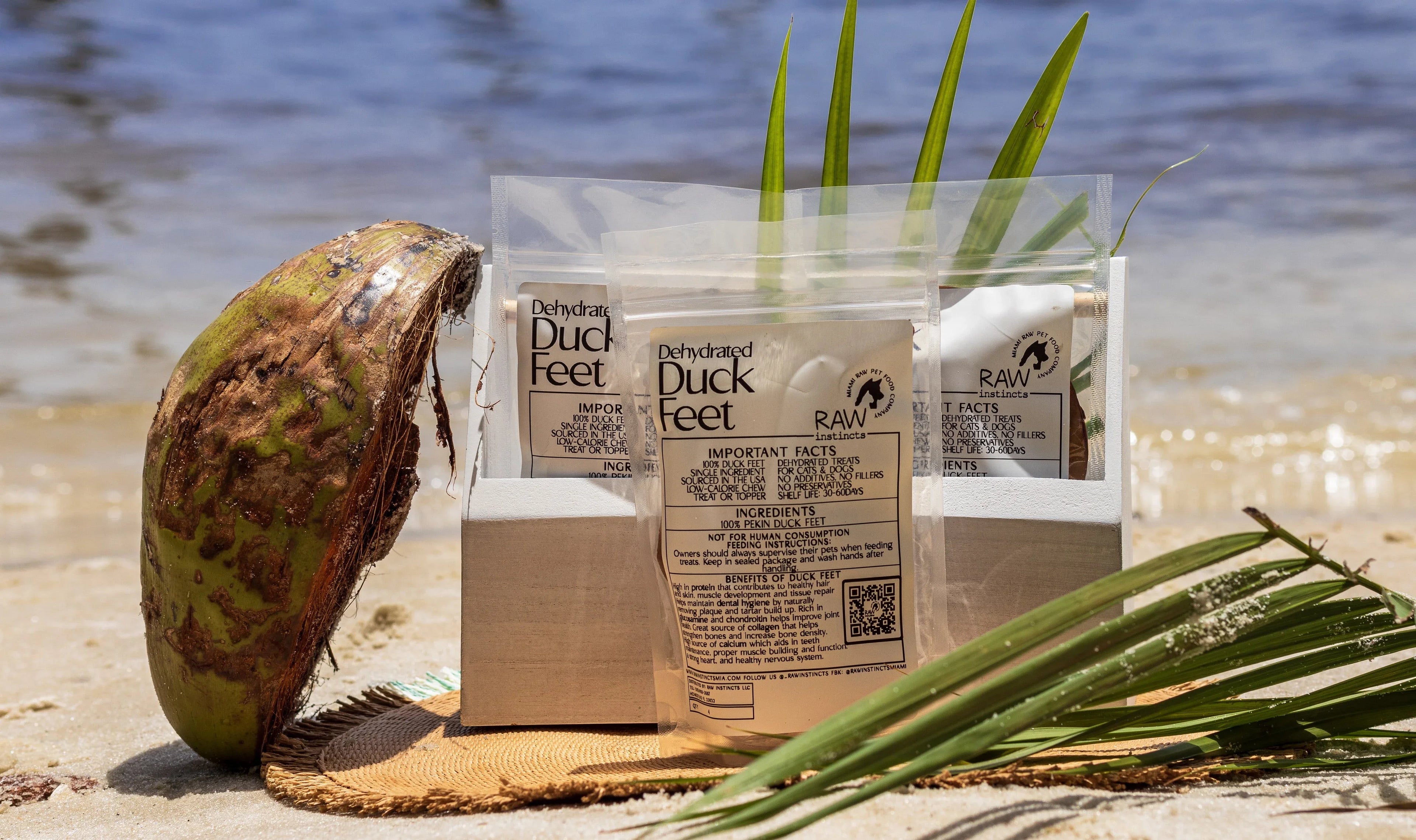 Dehydrated Duck Feet for Dogs & Cats — 100% Pekin Duck | Raw Instincts USA QTY4