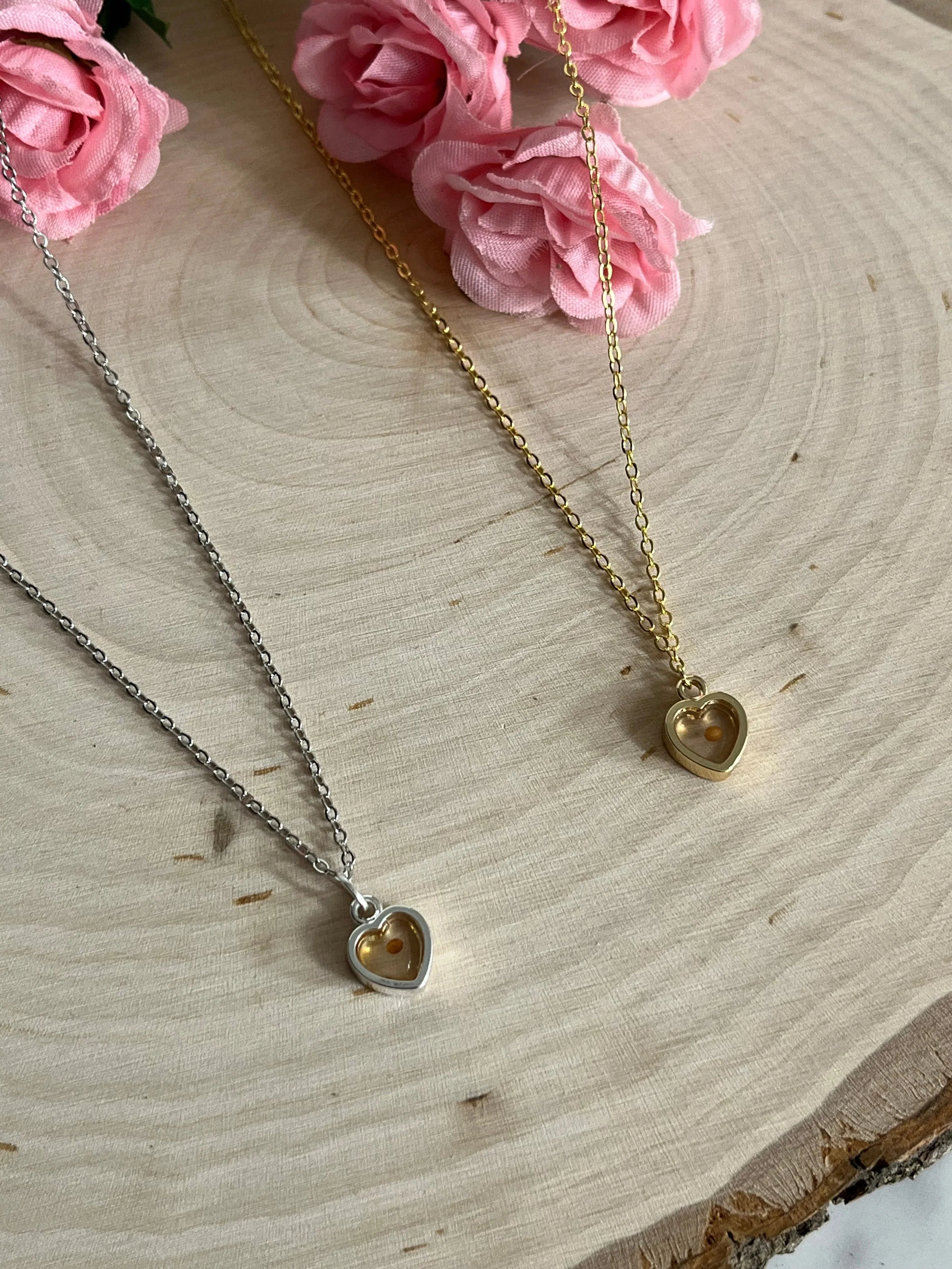 Mustard Seed Heart Necklace in Gold and Silver – Christian Faith Jewelry for Women
